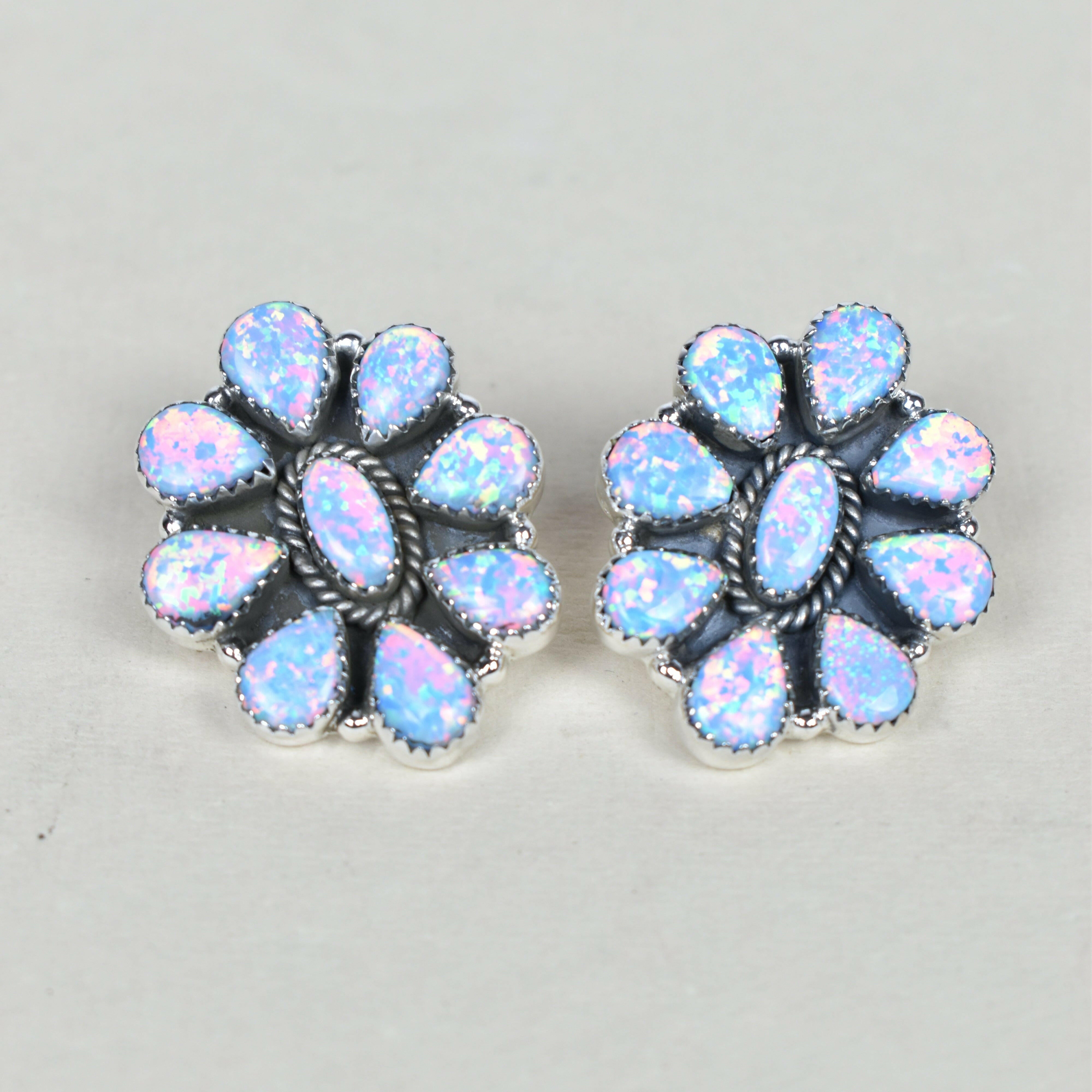 Stone Blossom Sterling Silver Earrings-Stud Earrings-Krush Kandy, Women's Online Fashion Boutique Located in Phoenix, Arizona (Scottsdale Area)