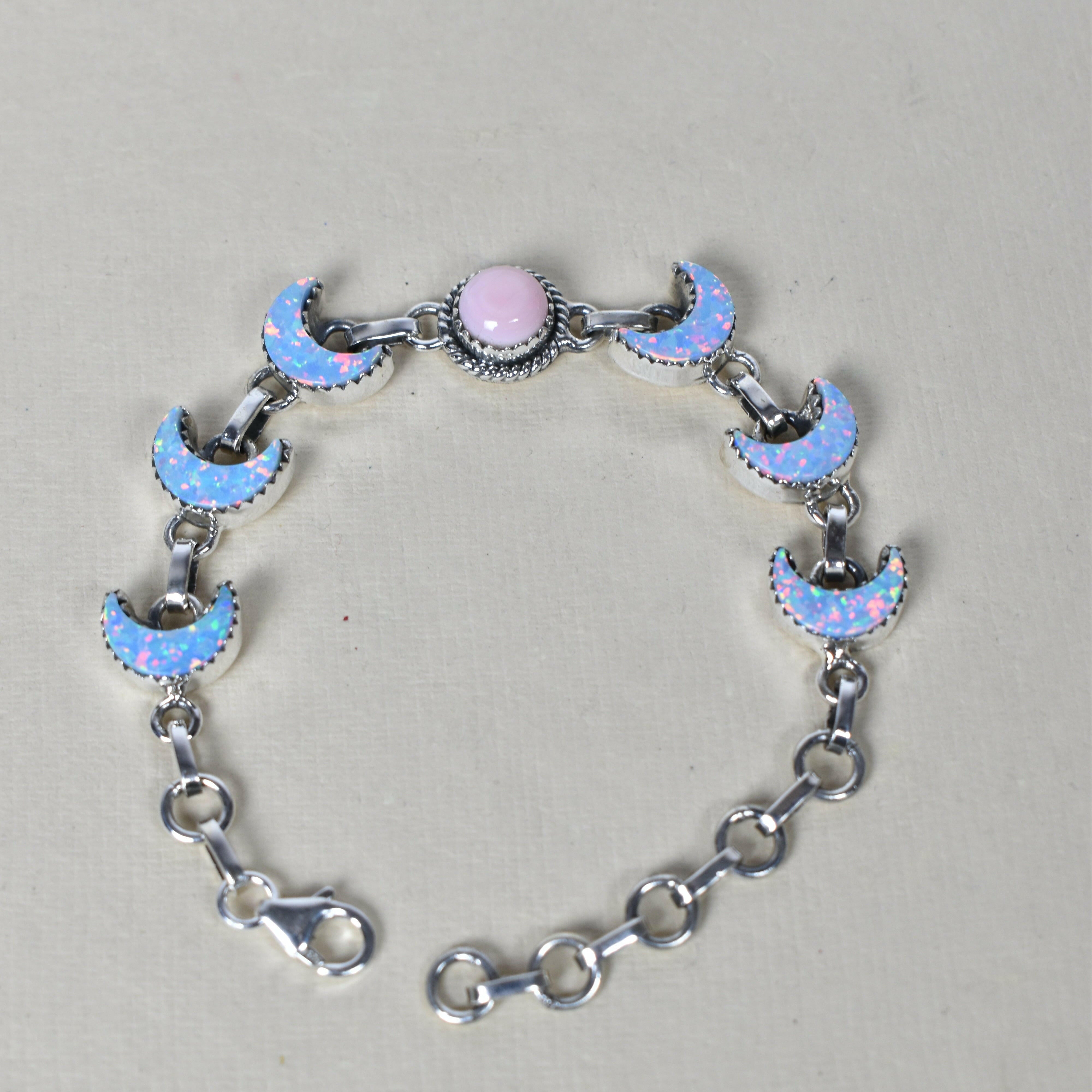 Lunar Crescent Charm Bracelet-Chain Bracelets-Krush Kandy, Women's Online Fashion Boutique Located in Phoenix, Arizona (Scottsdale Area)