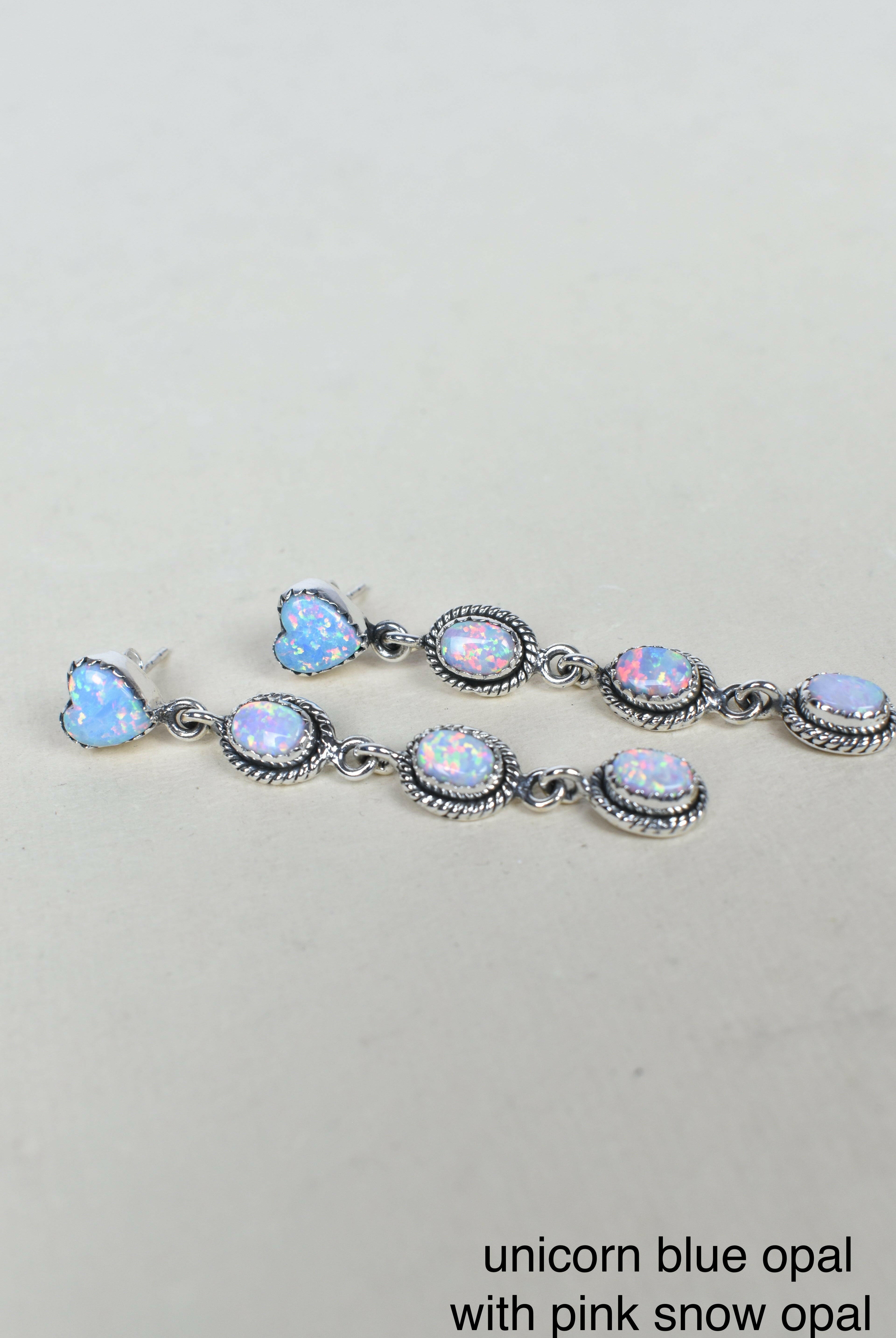 Heart And Stone Dangle Earrings-Drop Earrings-Krush Kandy, Women's Online Fashion Boutique Located in Phoenix, Arizona (Scottsdale Area)