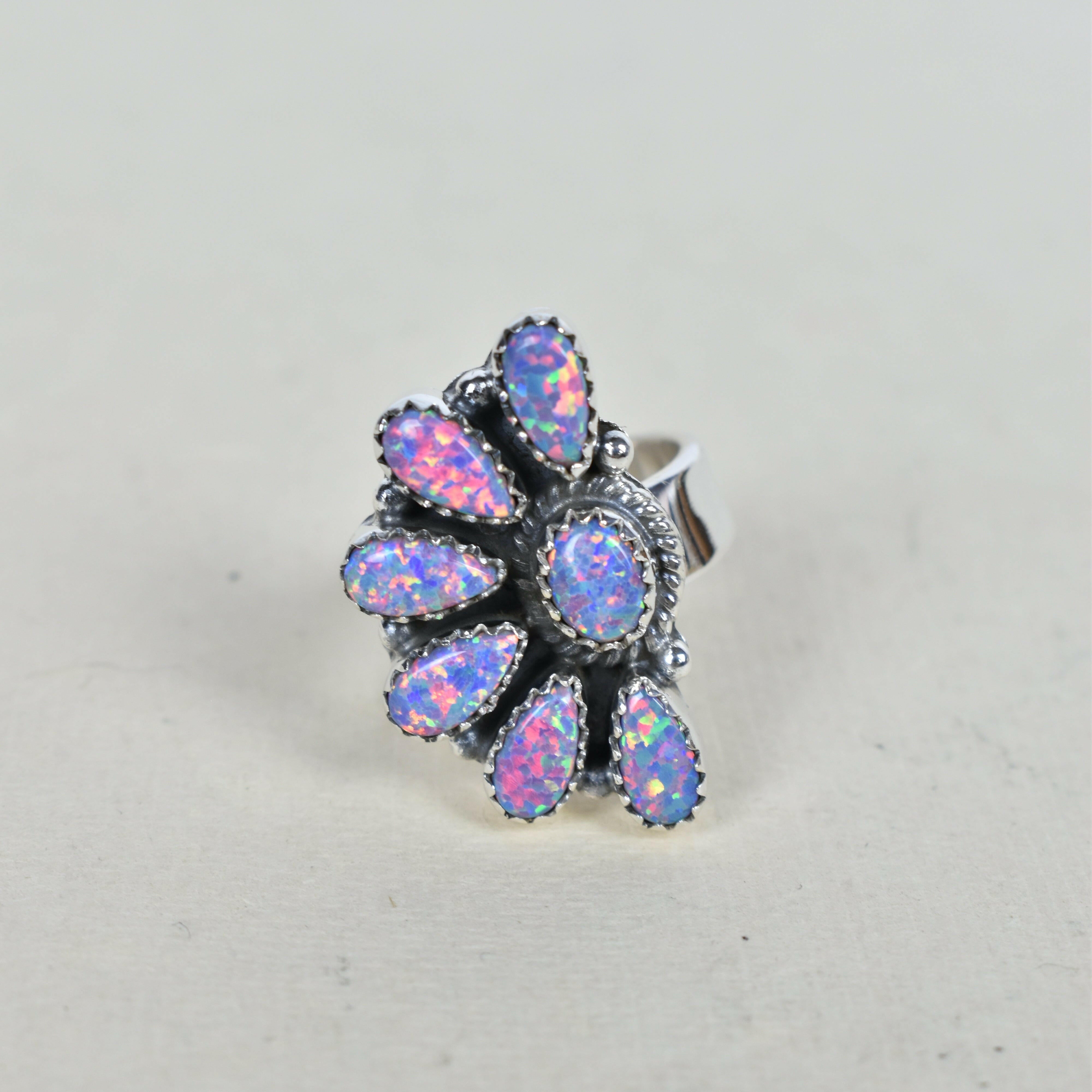 Lazy Daisy Sterling Jeweled Half Ring-Cluster Rings-Krush Kandy, Women's Online Fashion Boutique Located in Phoenix, Arizona (Scottsdale Area)