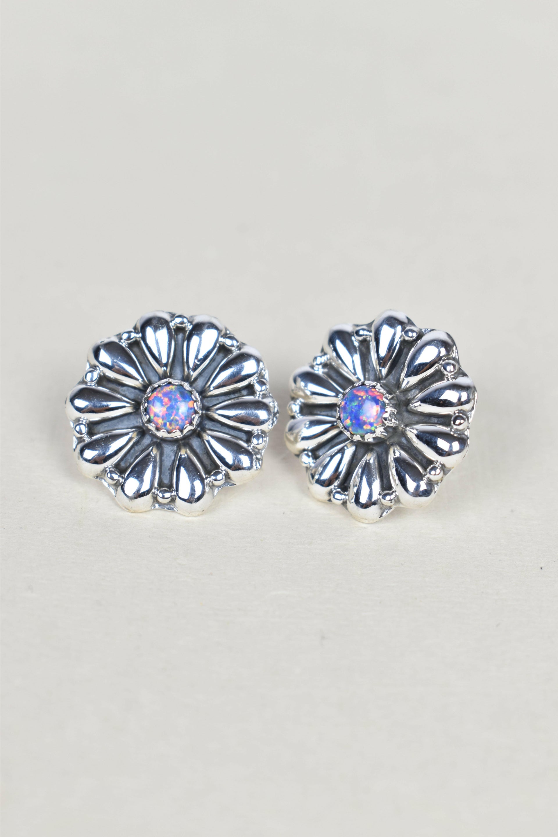 Sterling Silver Daisy Concho Stud Earrings-Stud Earrings-Krush Kandy, Women's Online Fashion Boutique Located in Phoenix, Arizona (Scottsdale Area)
