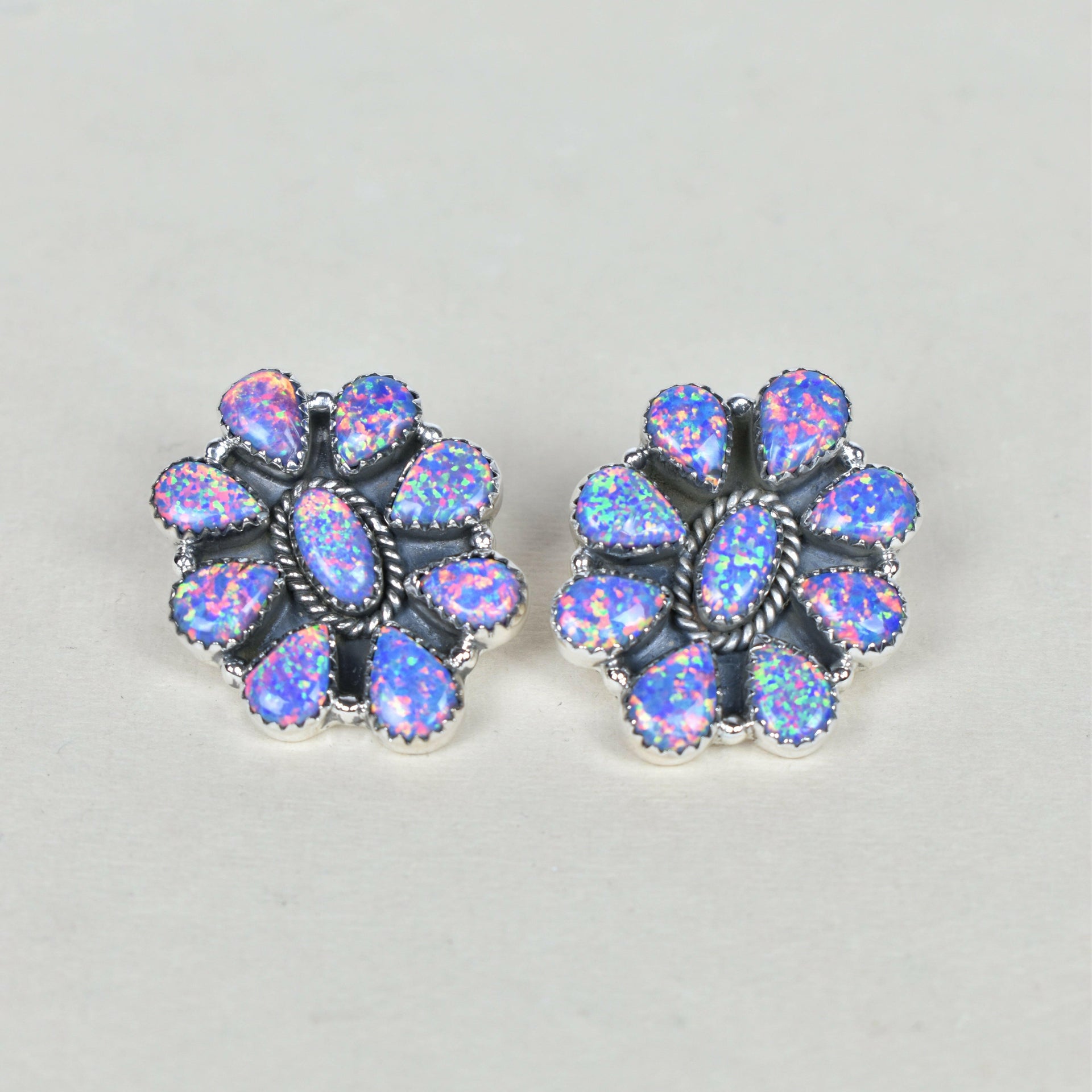 Stone Blossom Sterling Silver Earrings-Stud Earrings-Krush Kandy, Women's Online Fashion Boutique Located in Phoenix, Arizona (Scottsdale Area)
