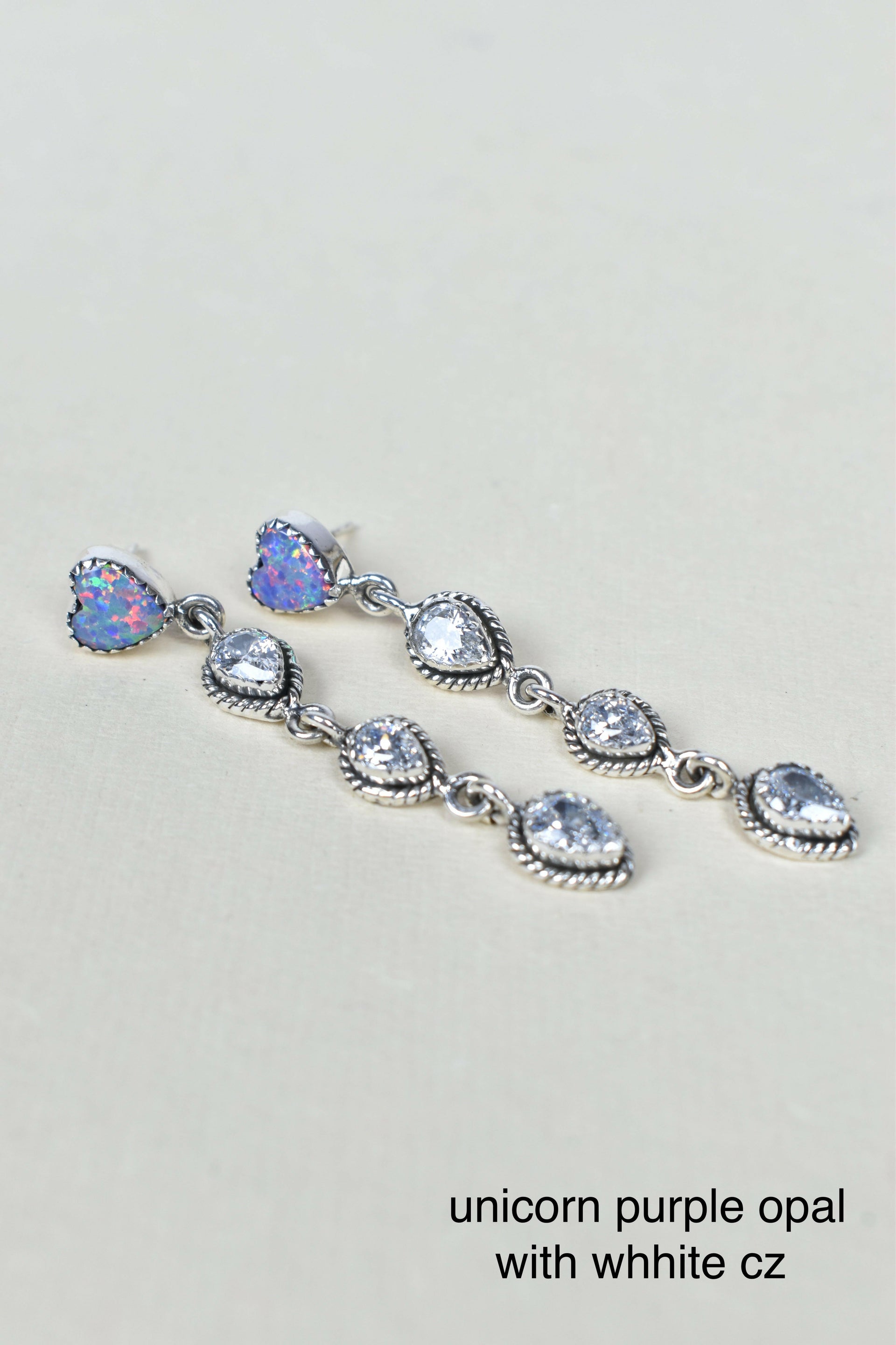 Heart And Stone Dangle Earrings-Drop Earrings-Krush Kandy, Women's Online Fashion Boutique Located in Phoenix, Arizona (Scottsdale Area)