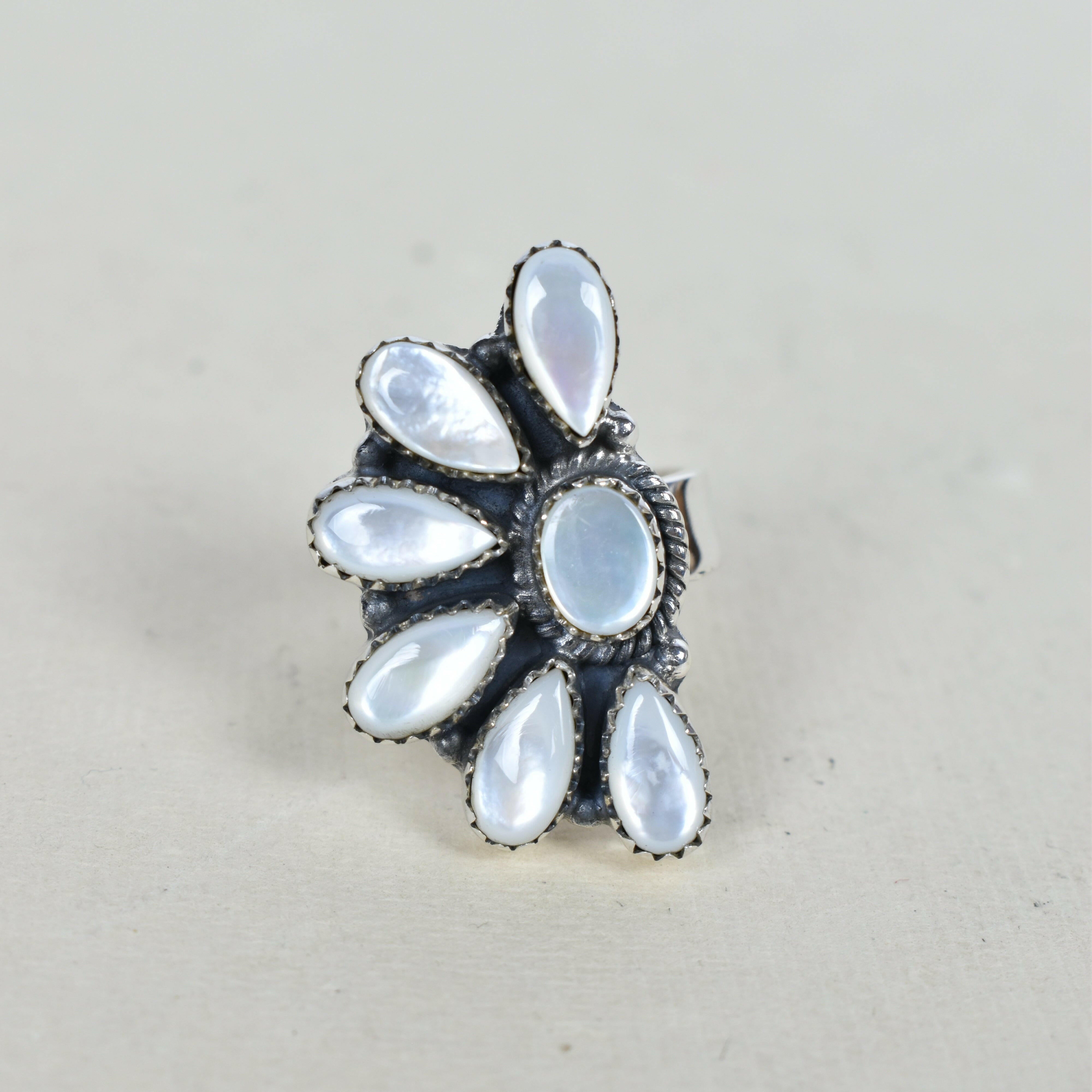 Lazy Daisy Sterling Jeweled Half Ring-Cluster Rings-Krush Kandy, Women's Online Fashion Boutique Located in Phoenix, Arizona (Scottsdale Area)