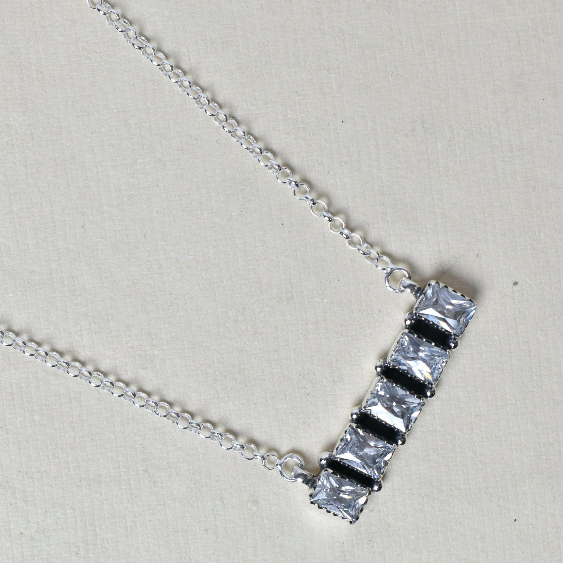Quintabulous Sterling Silver Necklace-Bar Necklaces-Krush Kandy, Women's Online Fashion Boutique Located in Phoenix, Arizona (Scottsdale Area)