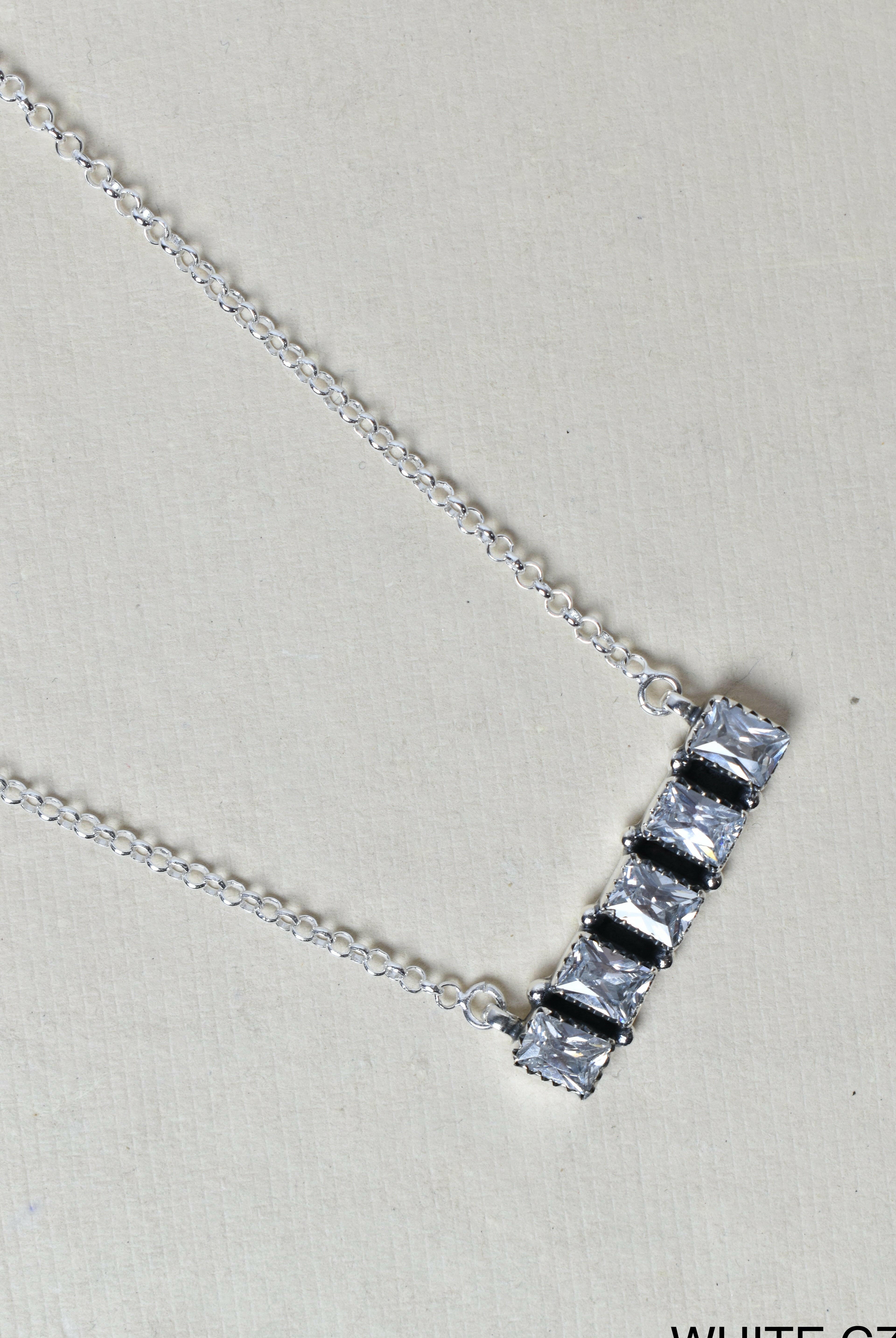 Quintabulous Sterling Silver Necklace-Bar Necklaces-Krush Kandy, Women's Online Fashion Boutique Located in Phoenix, Arizona (Scottsdale Area)