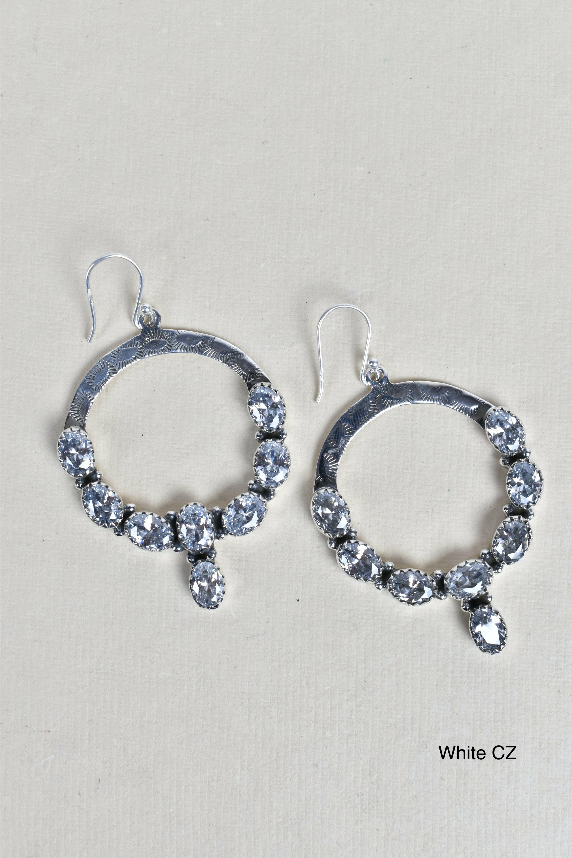 Hammered Hoop & Gemmed Loop Earring-Hoop Earrings-Krush Kandy, Women's Online Fashion Boutique Located in Phoenix, Arizona (Scottsdale Area)