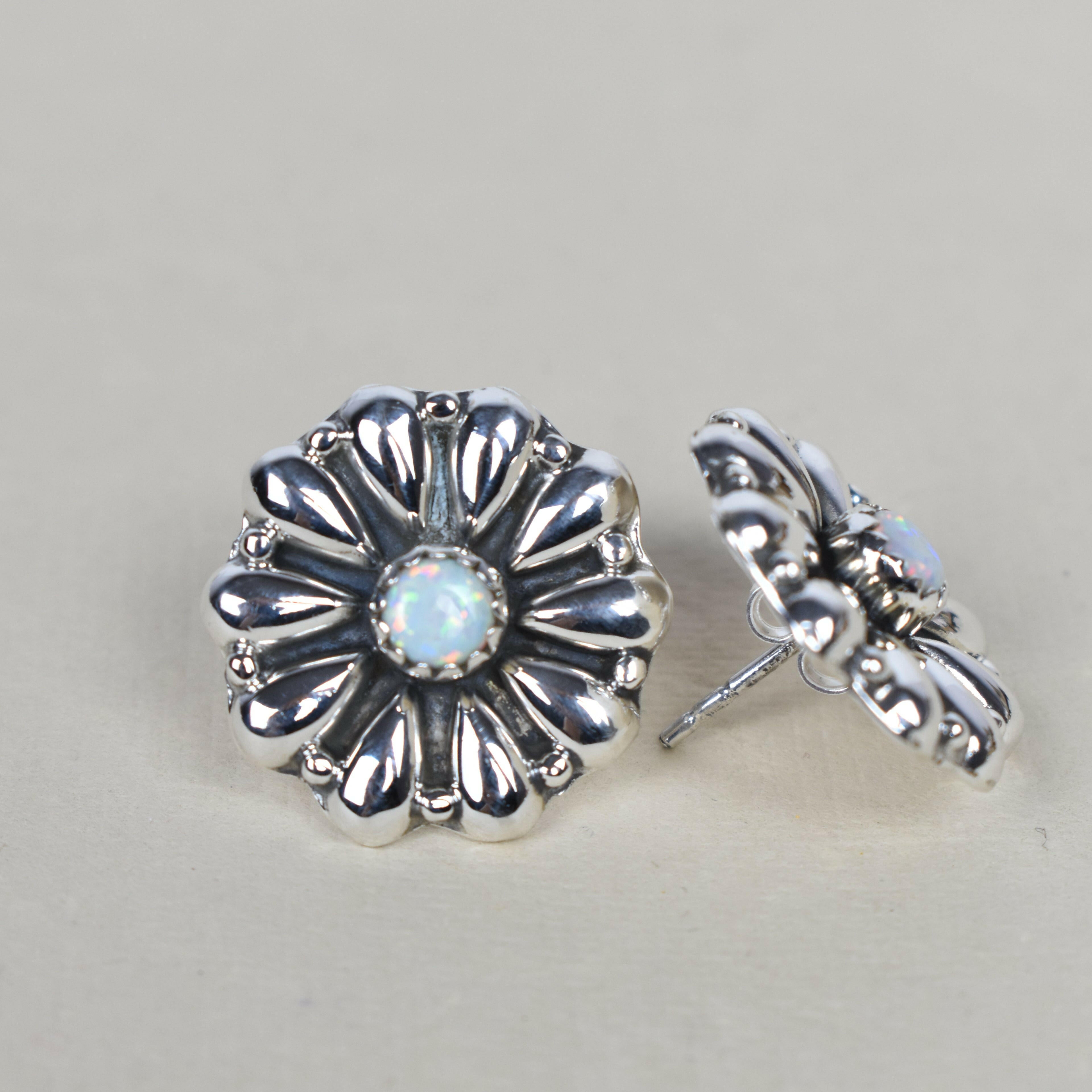 Sterling Silver Daisy Concho Stud Earrings-Stud Earrings-Krush Kandy, Women's Online Fashion Boutique Located in Phoenix, Arizona (Scottsdale Area)
