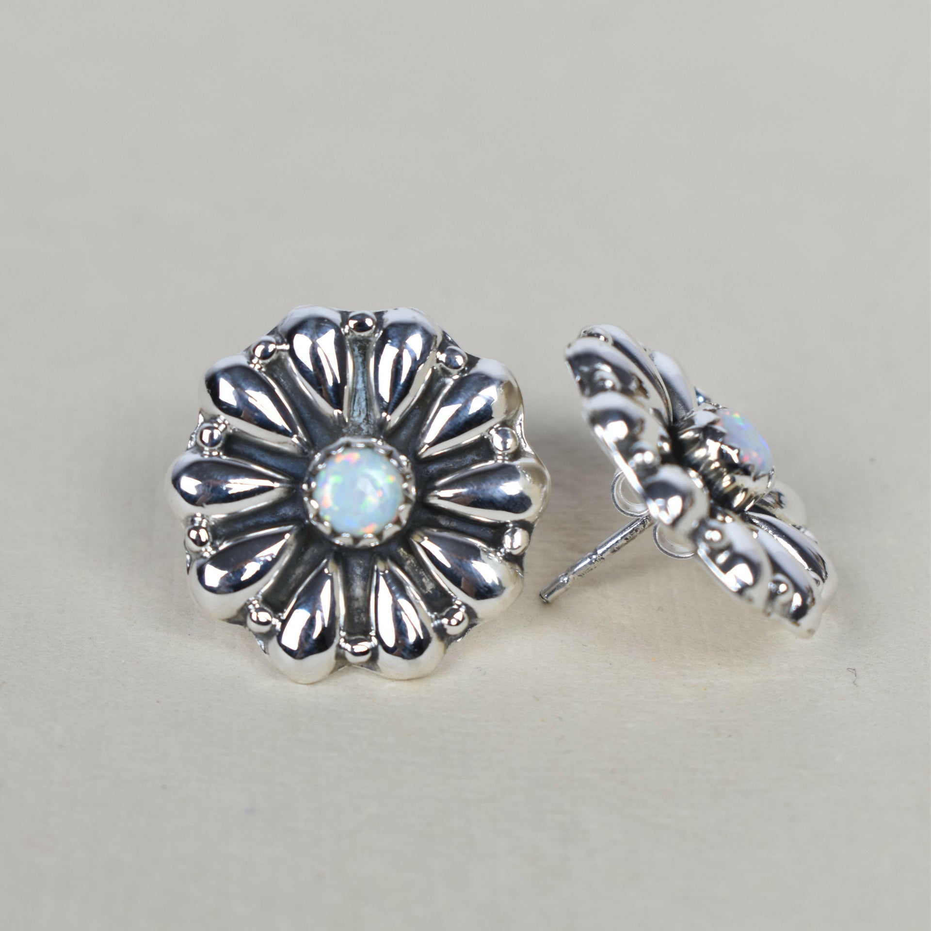 Sterling Silver Daisy Concho Stud Earrings-Stud Earrings-Krush Kandy, Women's Online Fashion Boutique Located in Phoenix, Arizona (Scottsdale Area)