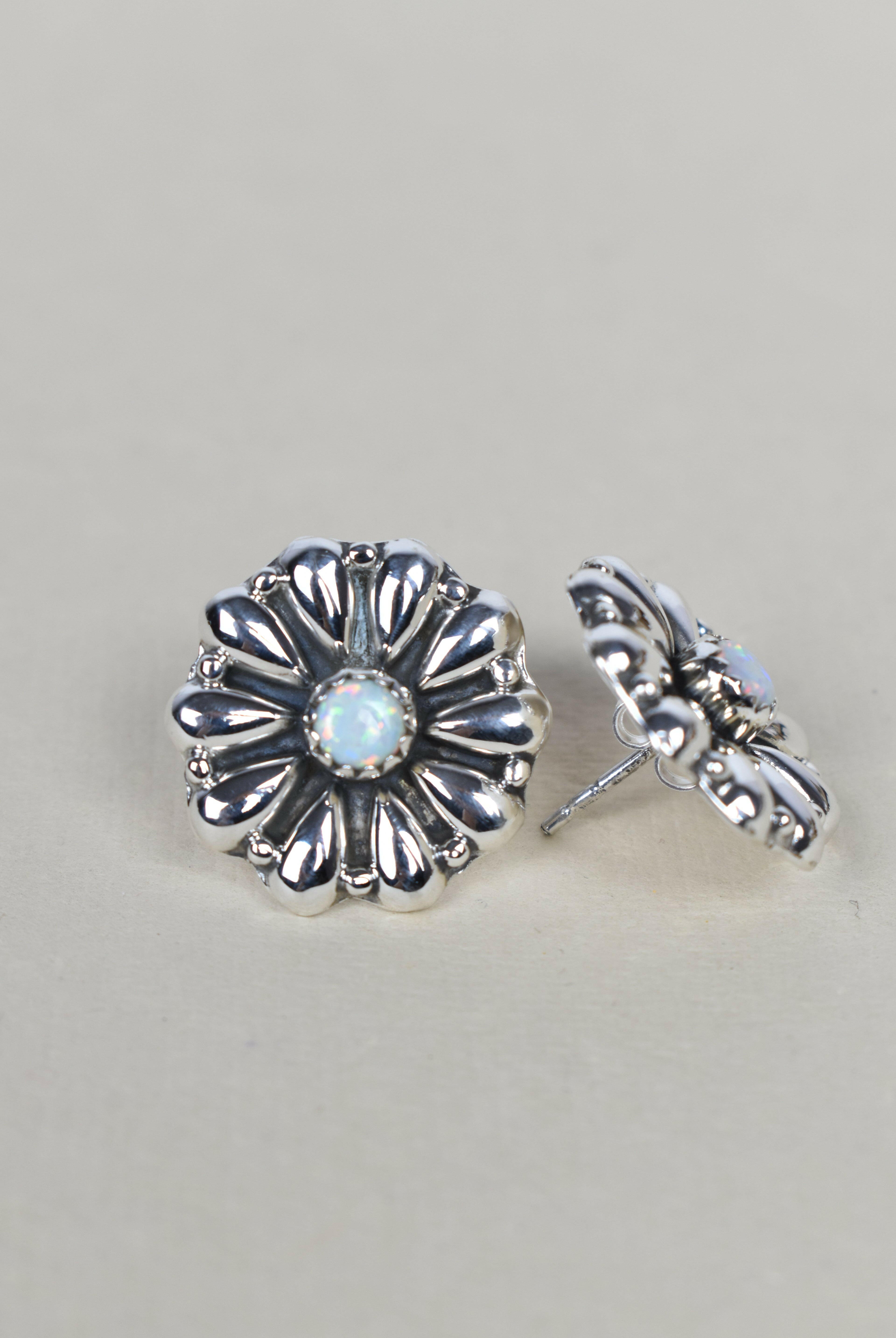 Sterling Silver Daisy Concho Stud Earrings-Stud Earrings-Krush Kandy, Women's Online Fashion Boutique Located in Phoenix, Arizona (Scottsdale Area)
