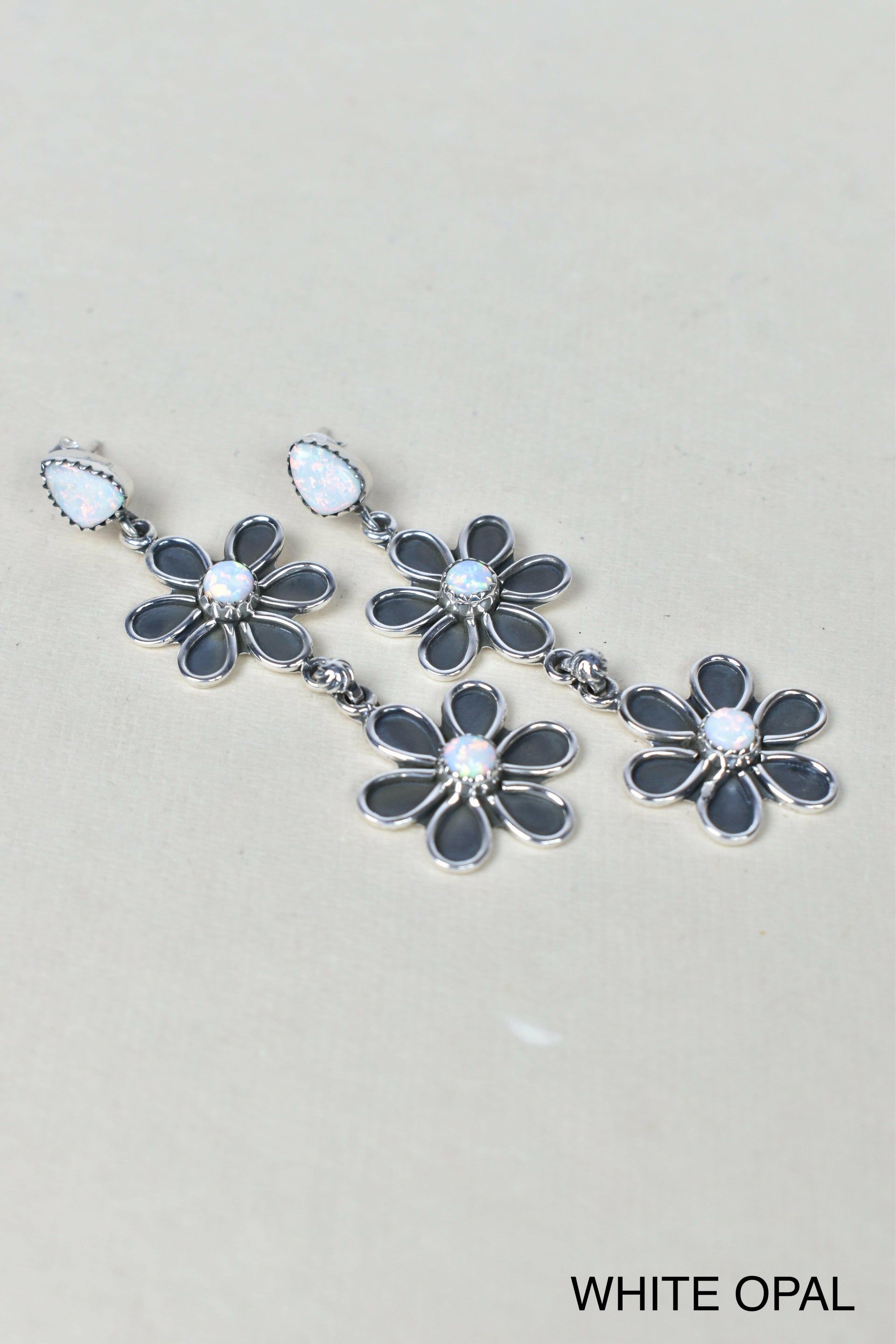 Double Daisy Dangle Earrings-Drop Earrings-Krush Kandy, Women's Online Fashion Boutique Located in Phoenix, Arizona (Scottsdale Area)