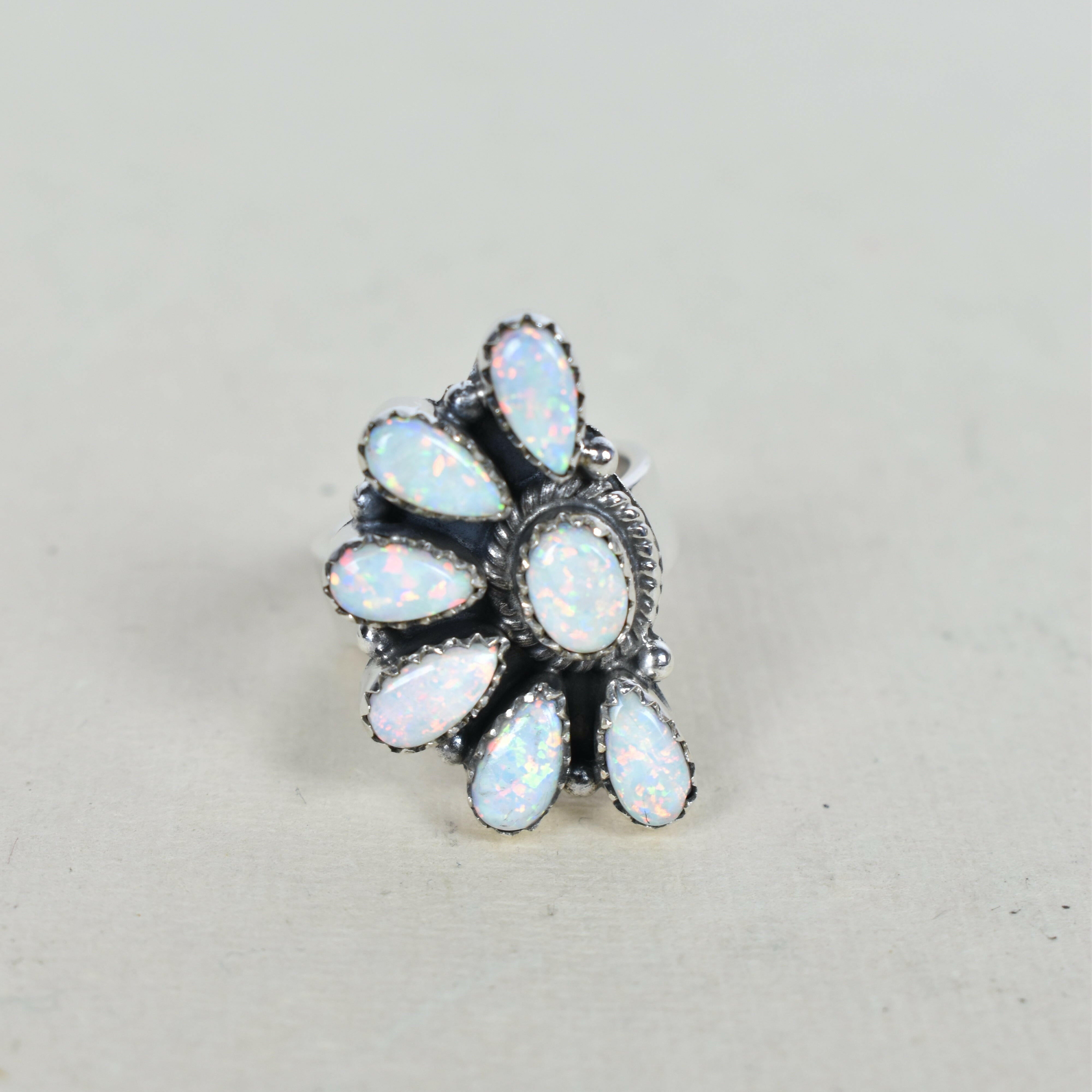 Lazy Daisy Sterling Jeweled Half Ring-Cluster Rings-Krush Kandy, Women's Online Fashion Boutique Located in Phoenix, Arizona (Scottsdale Area)
