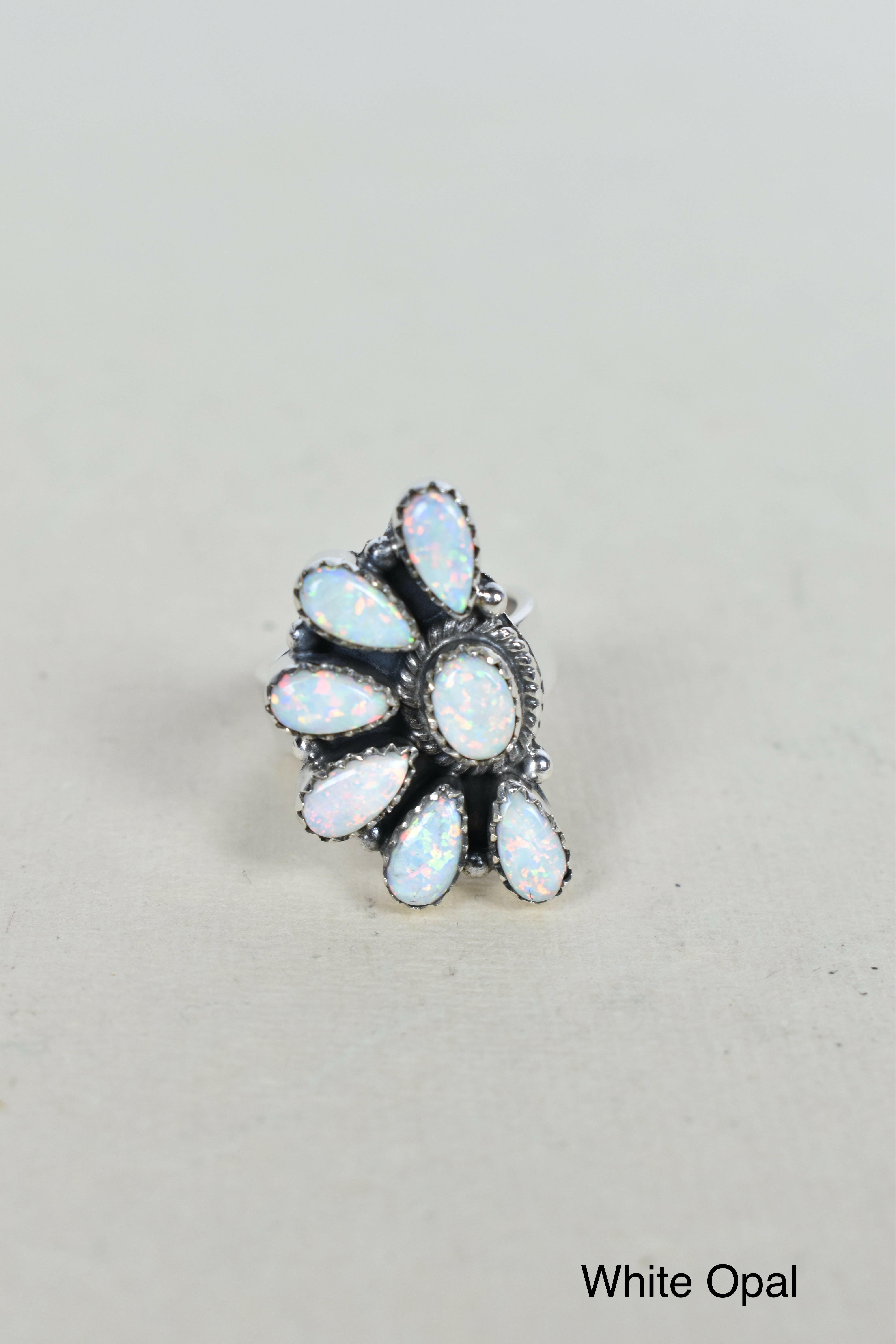 Lazy Daisy Sterling Jeweled Half Ring-Cluster Rings-Krush Kandy, Women's Online Fashion Boutique Located in Phoenix, Arizona (Scottsdale Area)