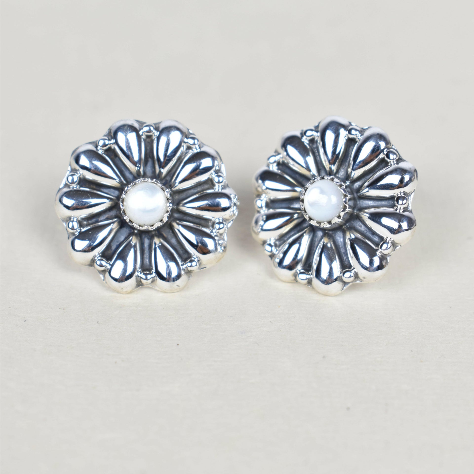Sterling Silver Daisy Concho Stud Earrings-Stud Earrings-Krush Kandy, Women's Online Fashion Boutique Located in Phoenix, Arizona (Scottsdale Area)