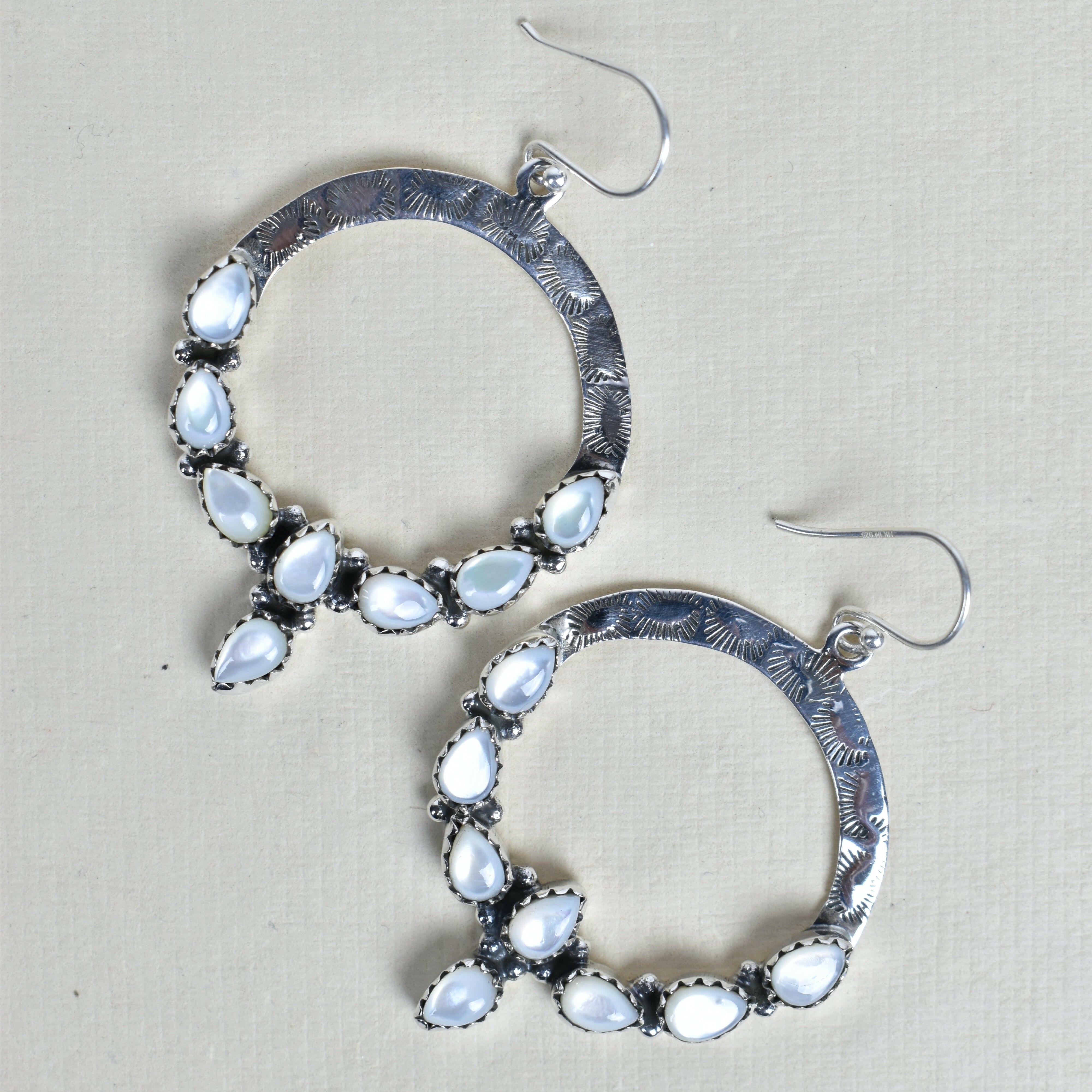 Hammered Hoop & Gemmed Loop Earring-Hoop Earrings-Krush Kandy, Women's Online Fashion Boutique Located in Phoenix, Arizona (Scottsdale Area)