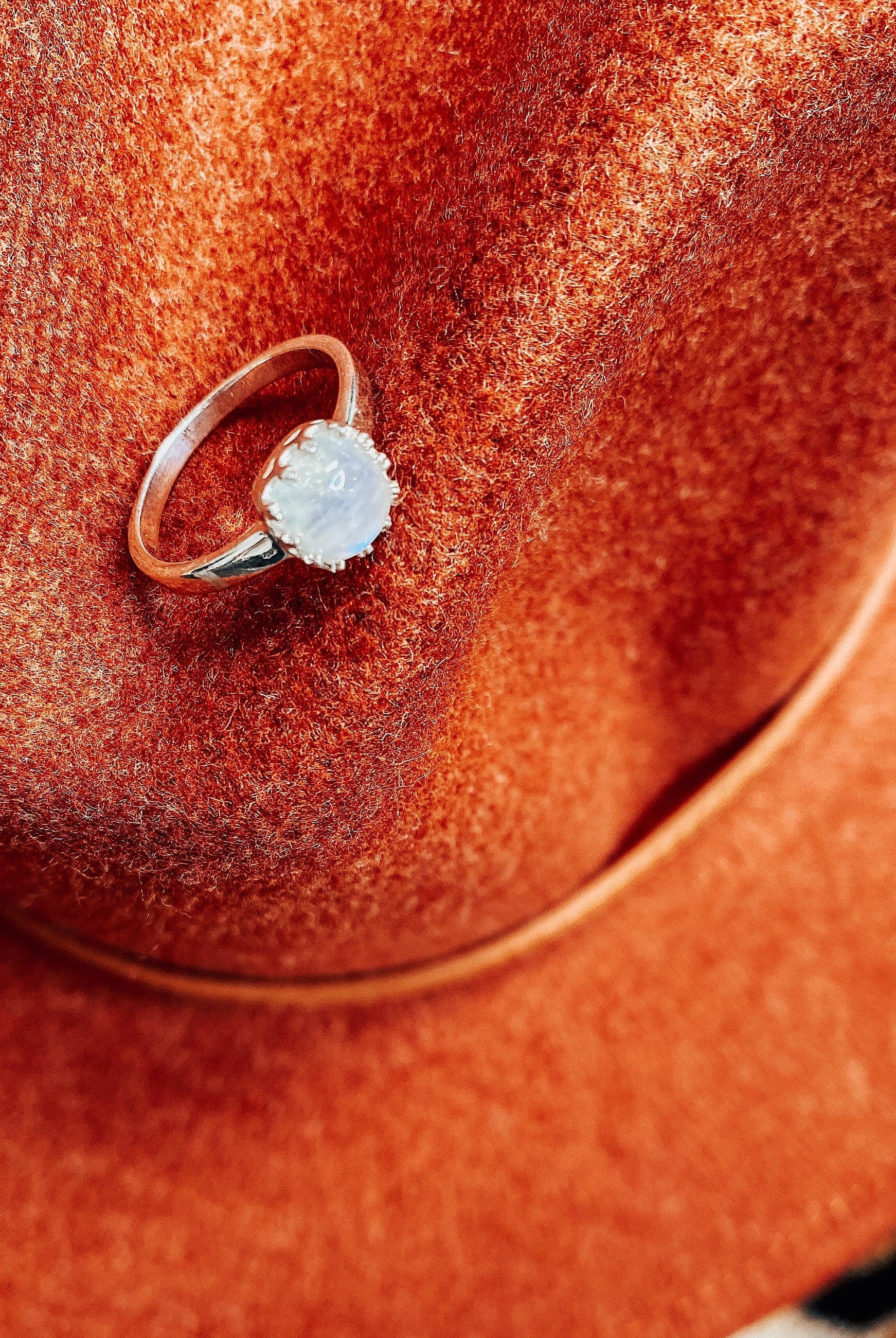 Krush Exclusive: Wide Band Solitaire Moonstone Ring-Band Rings-Krush Kandy, Women's Online Fashion Boutique Located in Phoenix, Arizona (Scottsdale Area)