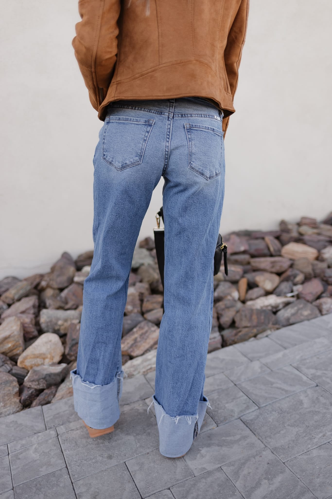 KANCAN Wide Leg Rolled Cuff Denim Jean-Jeans-Krush Kandy, Women's Online Fashion Boutique Located in Phoenix, Arizona (Scottsdale Area)