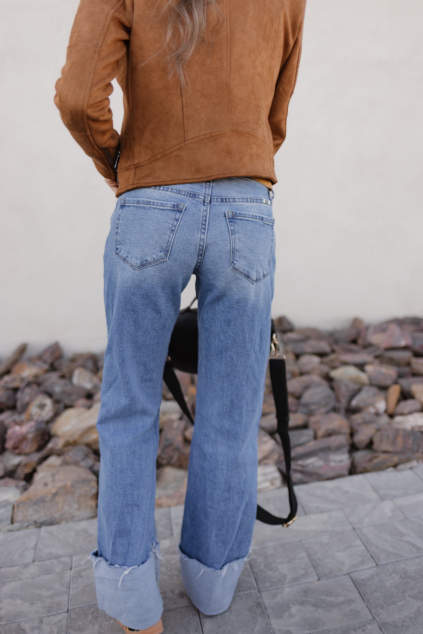 KANCAN Wide Leg Rolled Cuff Denim Jean-Jeans-Krush Kandy, Women's Online Fashion Boutique Located in Phoenix, Arizona (Scottsdale Area)