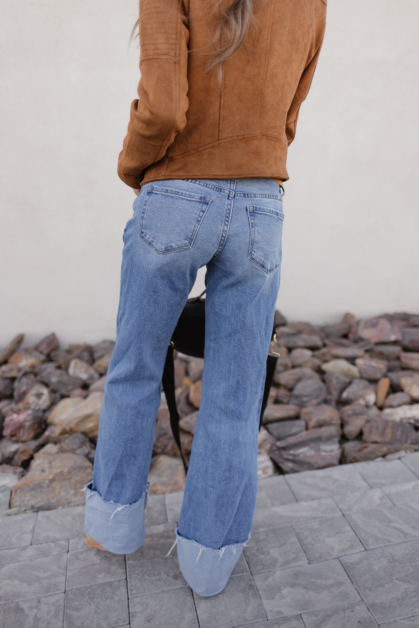 KANCAN Wide Leg Rolled Cuff Denim Jean-Jeans-Krush Kandy, Women's Online Fashion Boutique Located in Phoenix, Arizona (Scottsdale Area)