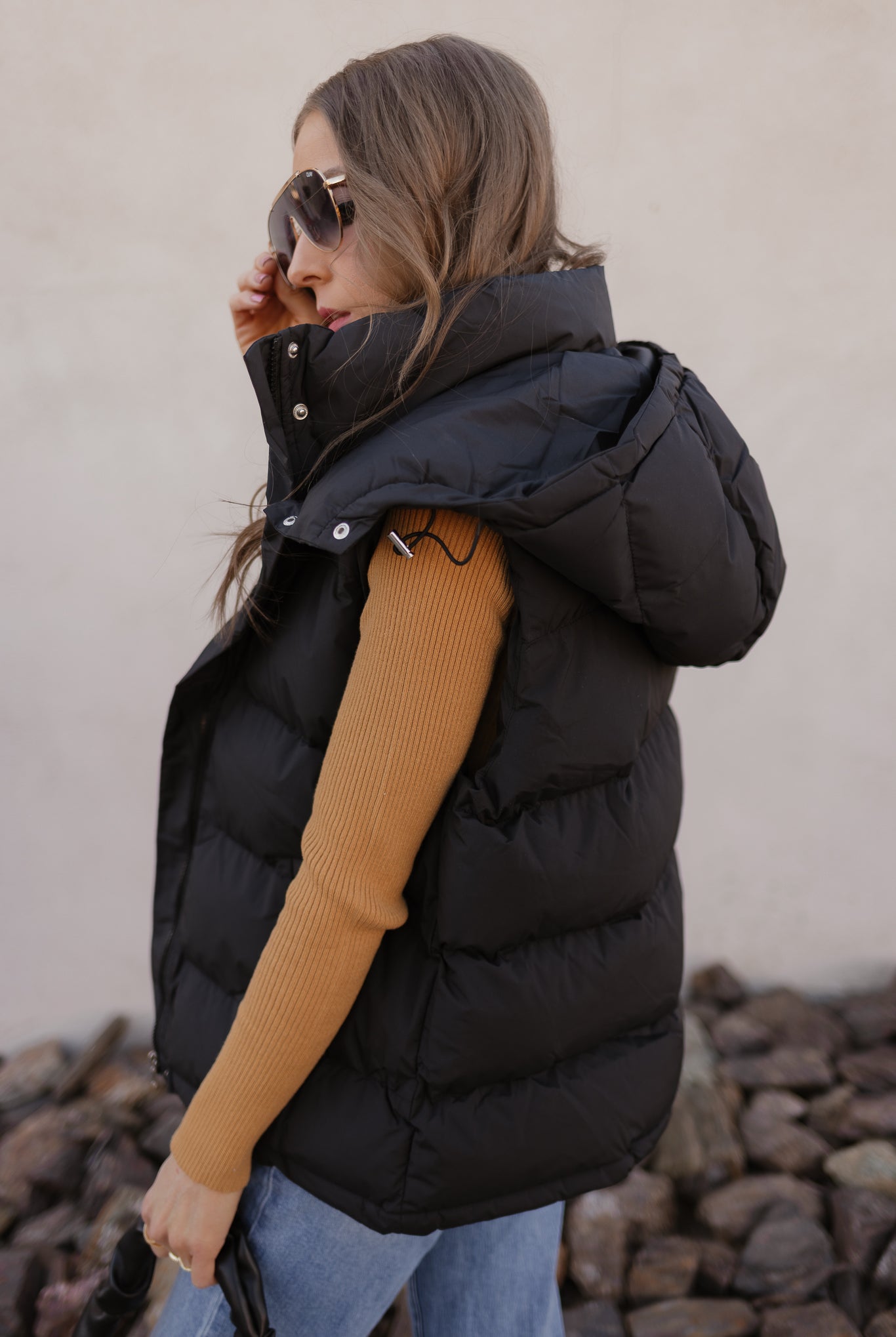 Chic Luxe Hooded Puffer Vest-Vests-Krush Kandy, Women's Online Fashion Boutique Located in Phoenix, Arizona (Scottsdale Area)