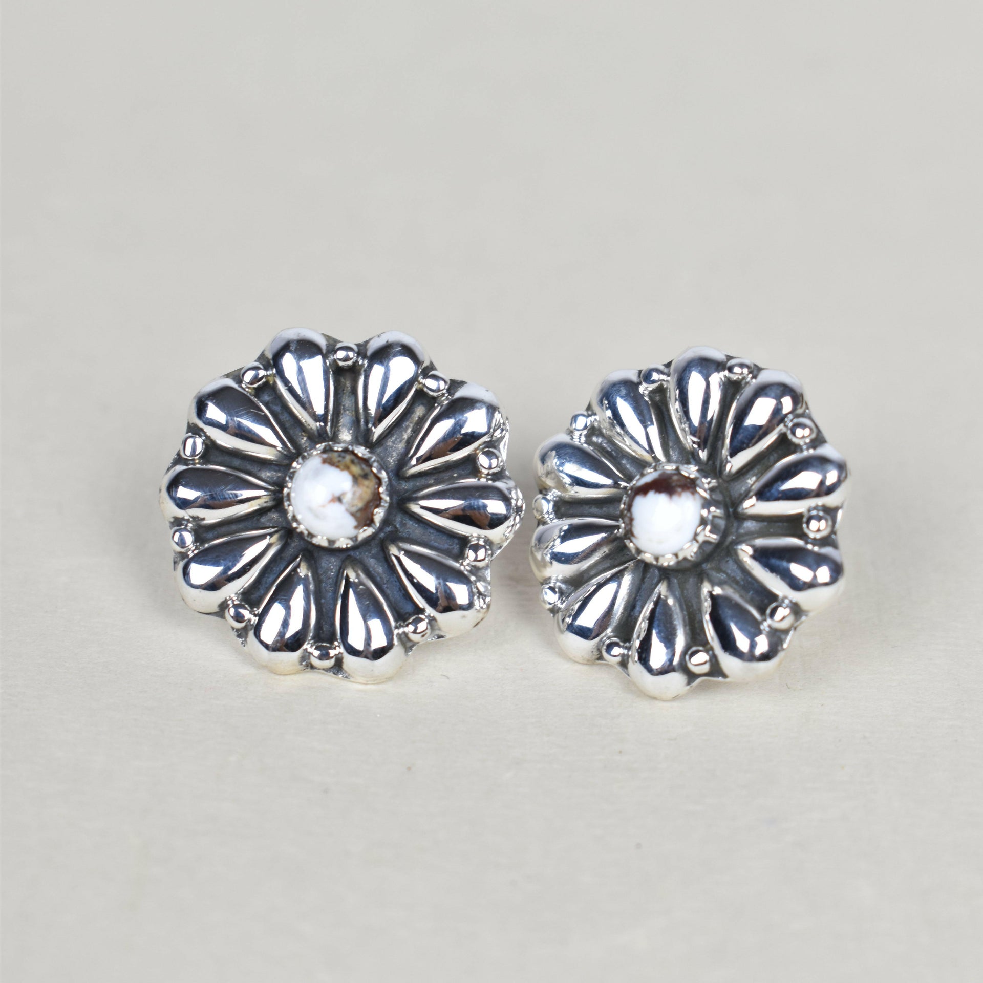 Sterling Silver Daisy Concho Stud Earrings-Stud Earrings-Krush Kandy, Women's Online Fashion Boutique Located in Phoenix, Arizona (Scottsdale Area)