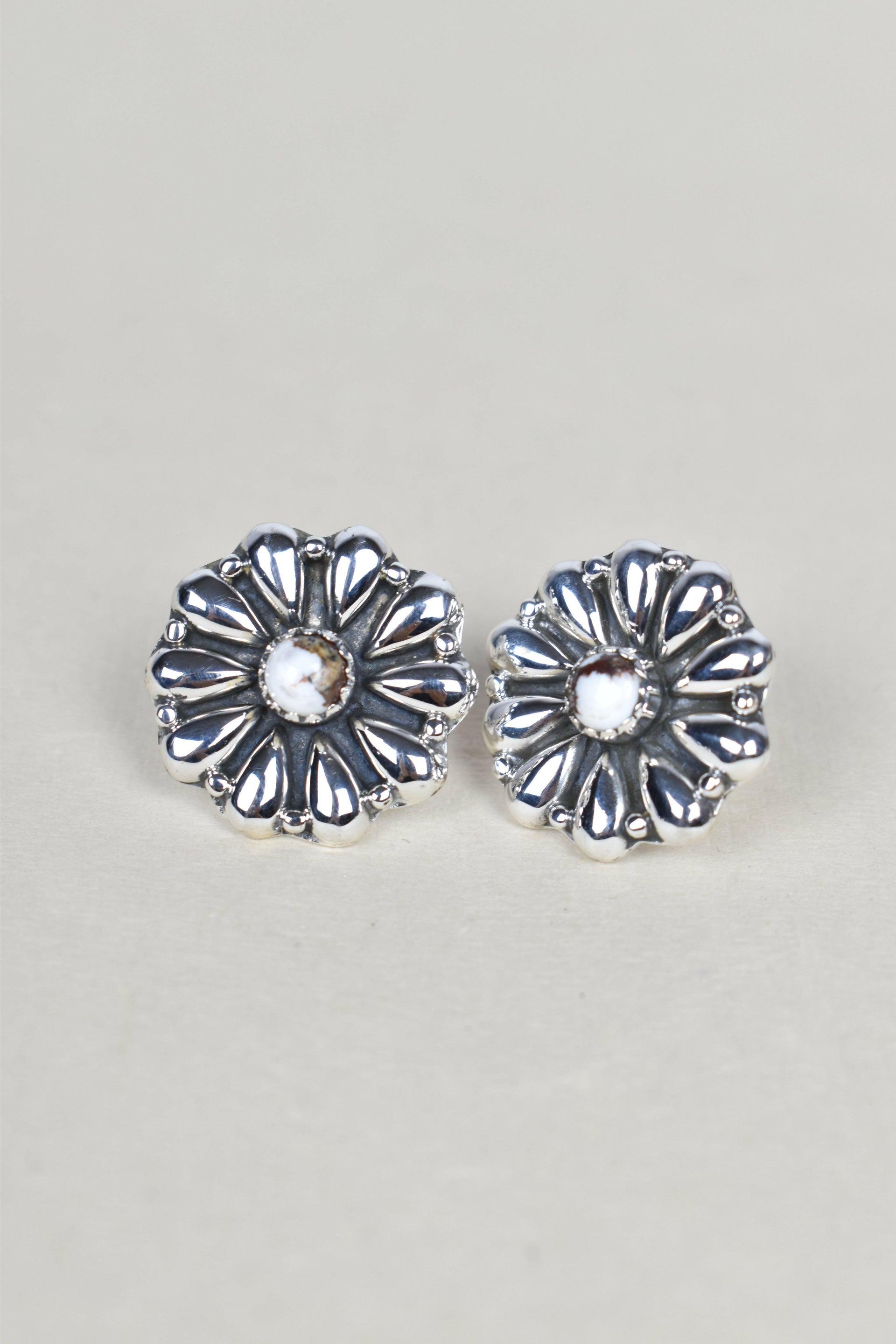 Sterling Silver Daisy Concho Stud Earrings-Stud Earrings-Krush Kandy, Women's Online Fashion Boutique Located in Phoenix, Arizona (Scottsdale Area)