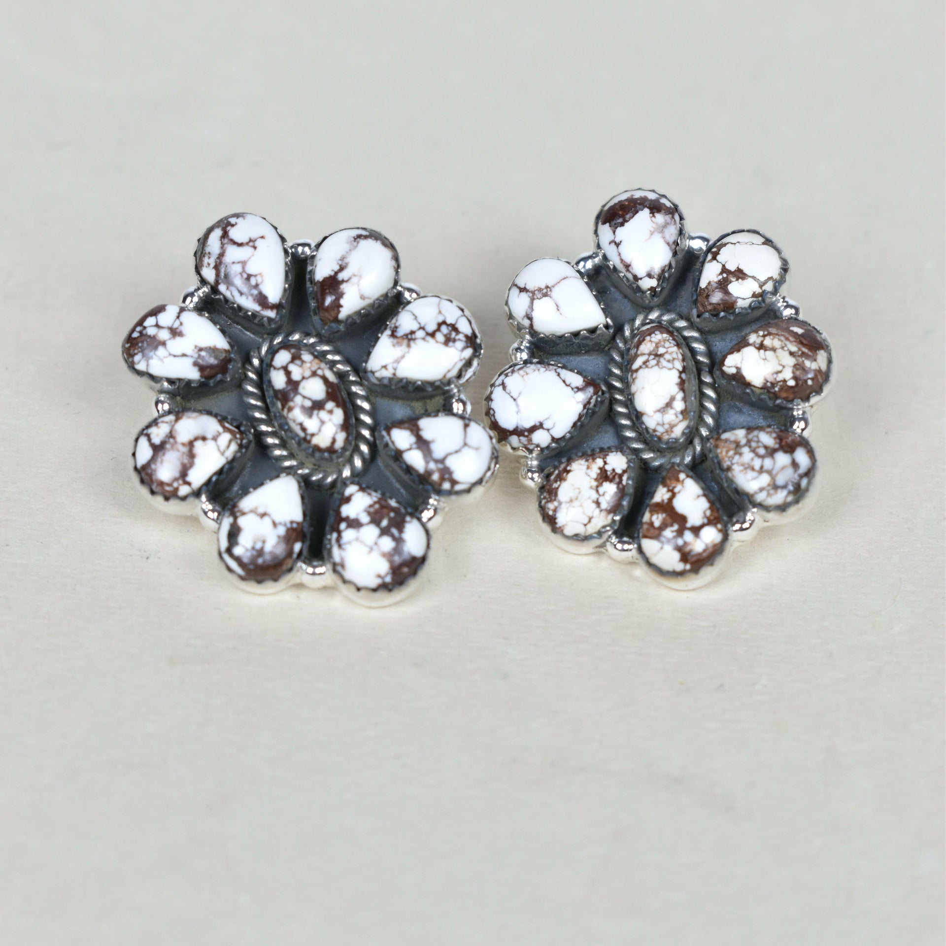Stone Blossom Sterling Silver Earrings-Stud Earrings-Krush Kandy, Women's Online Fashion Boutique Located in Phoenix, Arizona (Scottsdale Area)