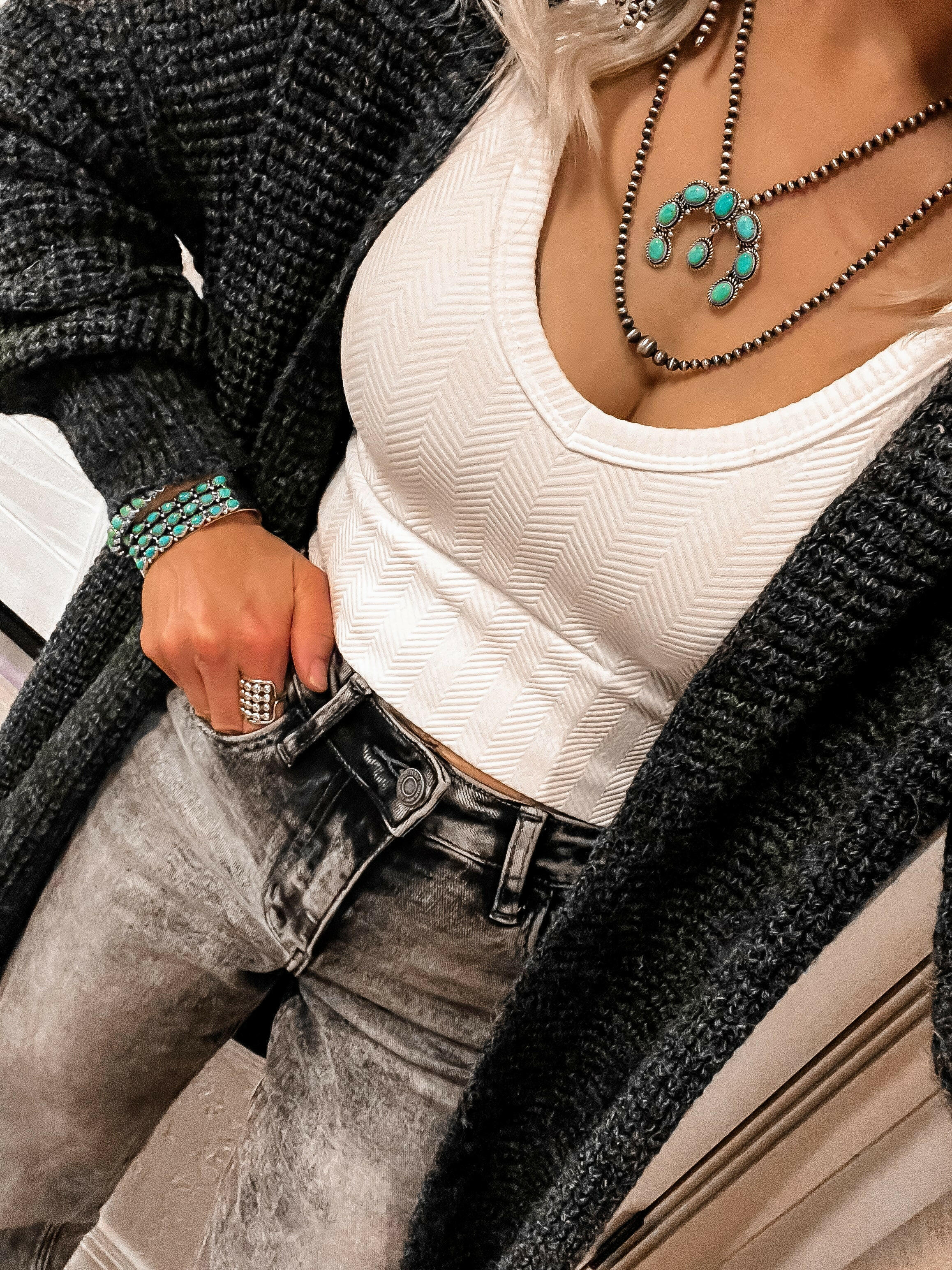 Highly Anticipated Desert Pearl & Turquoise Necklace | Krush Exclusive-Squash Blossom Necklaces-Krush Kandy, Women's Online Fashion Boutique Located in Phoenix, Arizona (Scottsdale Area)