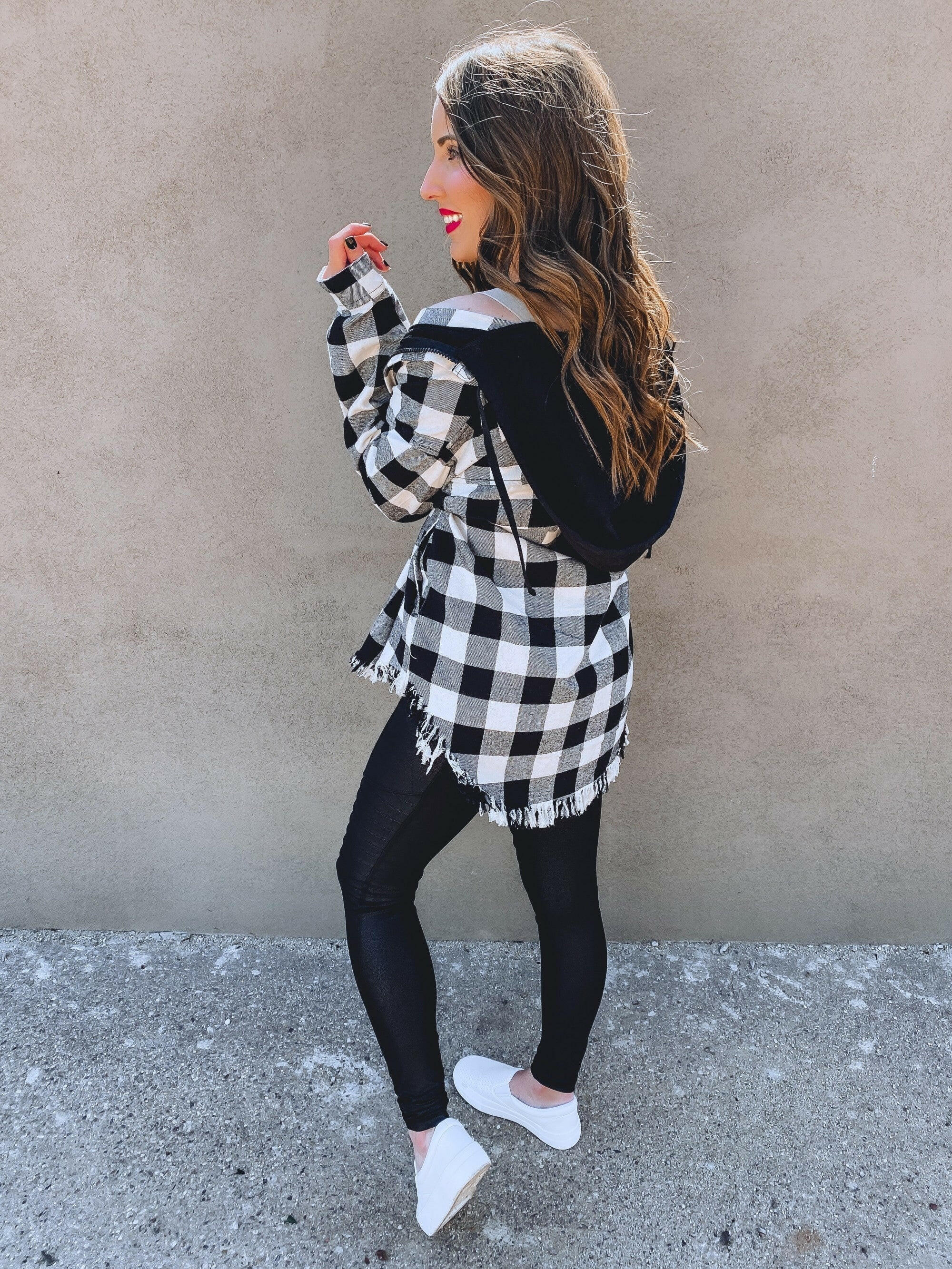 Risen See You Soon Fray Hooded Flannel-Jackets-Krush Kandy, Women's Online Fashion Boutique Located in Phoenix, Arizona (Scottsdale Area)