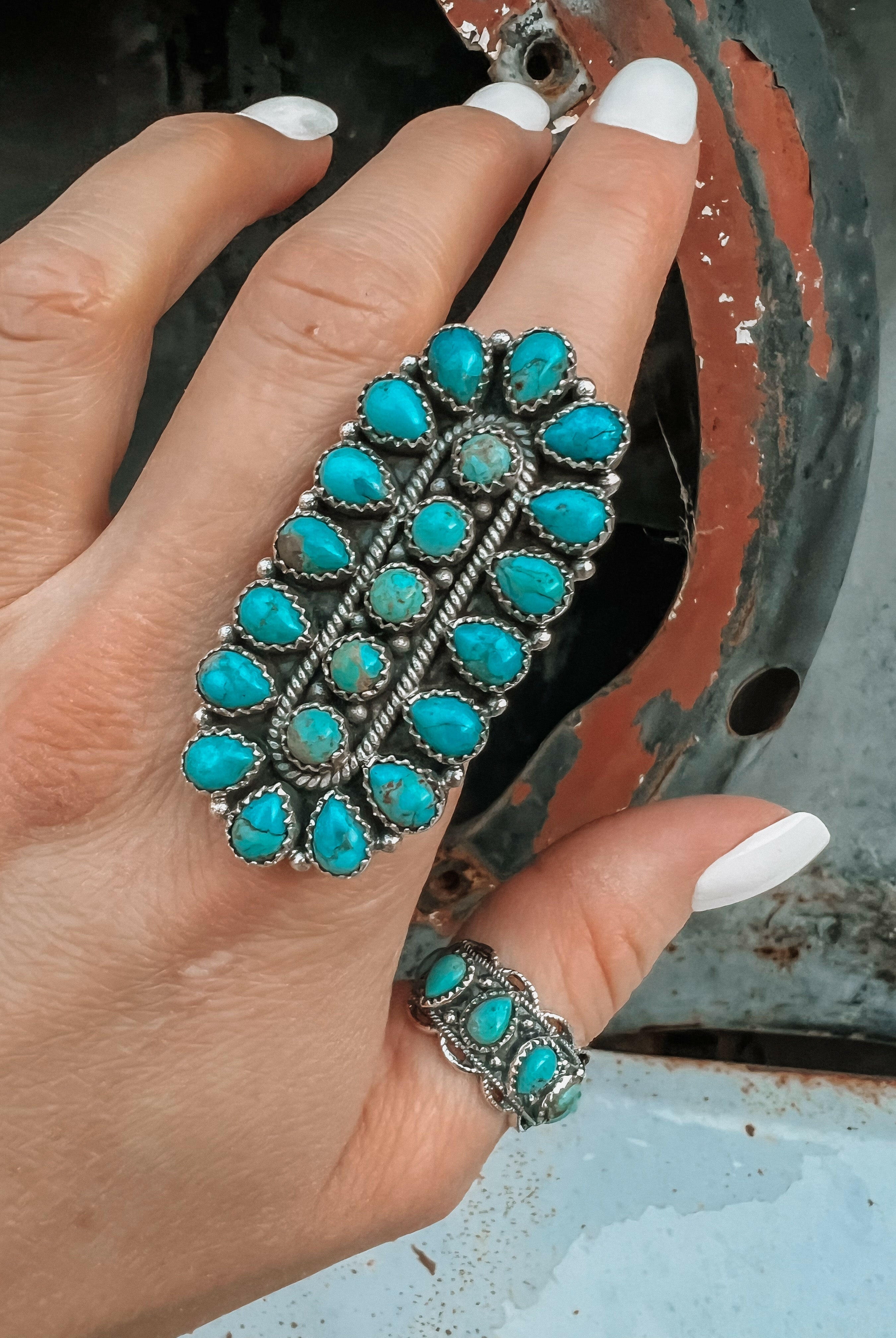 Long Flower Blossom Ring | 2 stone options-Krush Kandy, Women's Online Fashion Boutique Located in Phoenix, Arizona (Scottsdale Area)