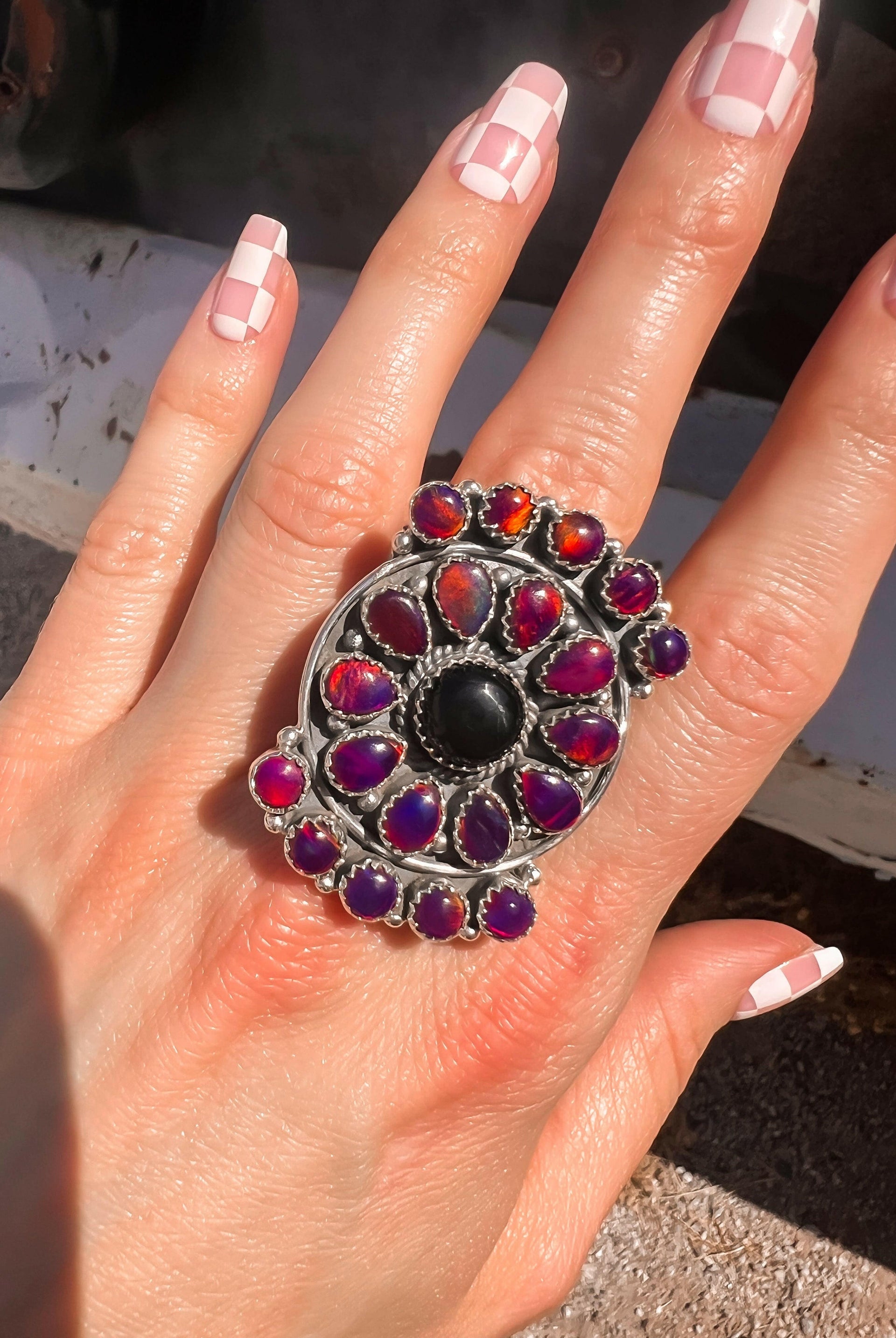 Pomegranate Burst Sterling Silver Ring-Ring-Krush Kandy, Women's Online Fashion Boutique Located in Phoenix, Arizona (Scottsdale Area)