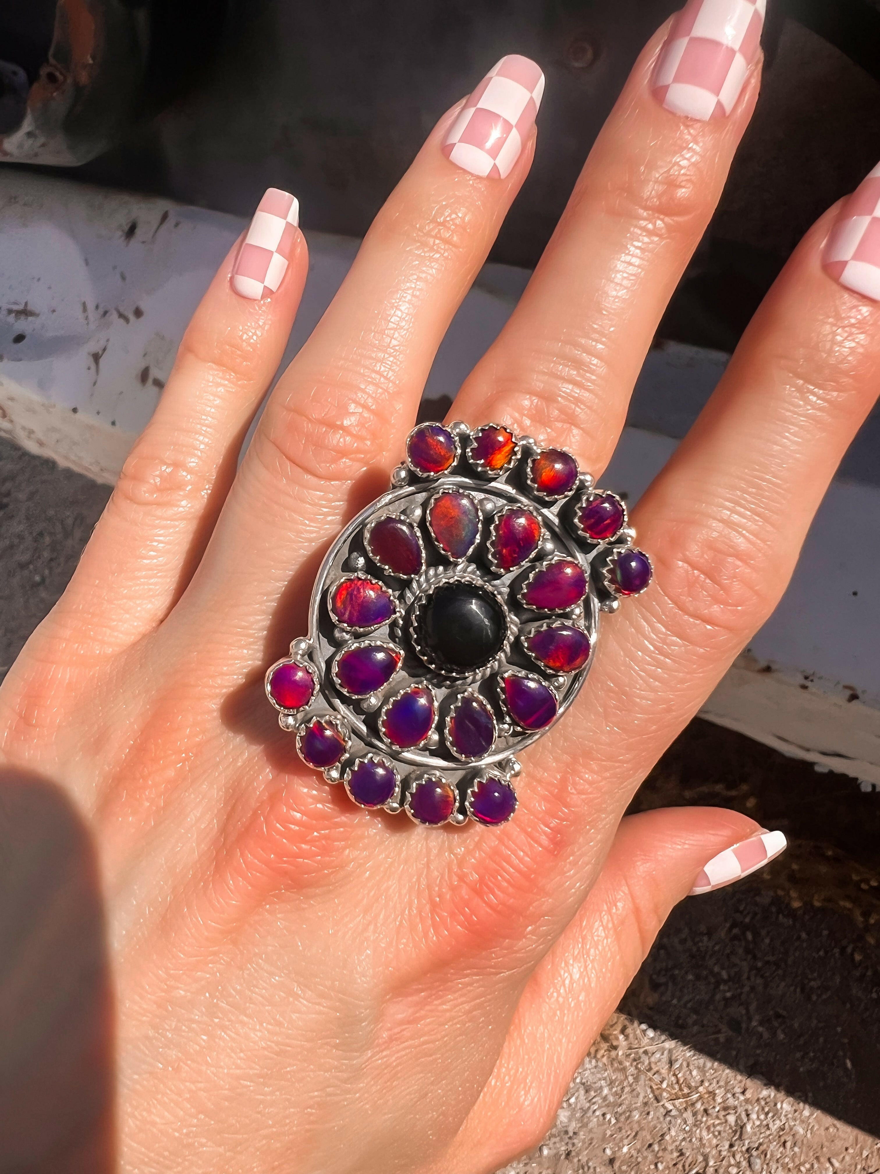 Pomegranate Burst Sterling Silver Ring-Ring-Krush Kandy, Women's Online Fashion Boutique Located in Phoenix, Arizona (Scottsdale Area)