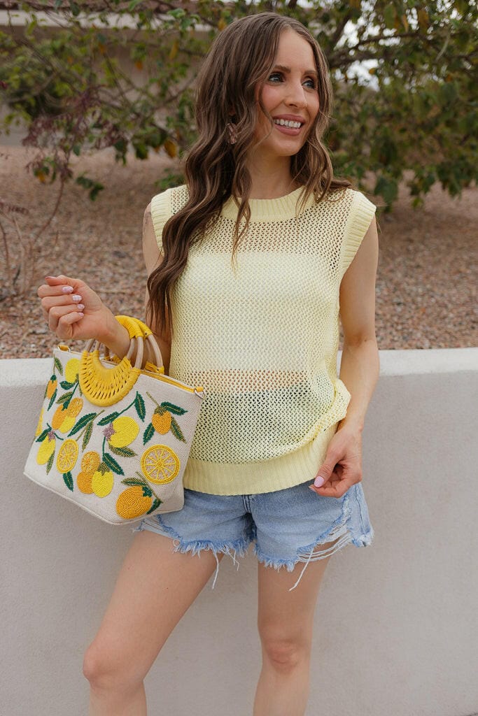 Honeycomb Charm Crotchet Knit Sweater Vest-Tops-Krush Kandy, Women's Online Fashion Boutique Located in Phoenix, Arizona (Scottsdale Area)