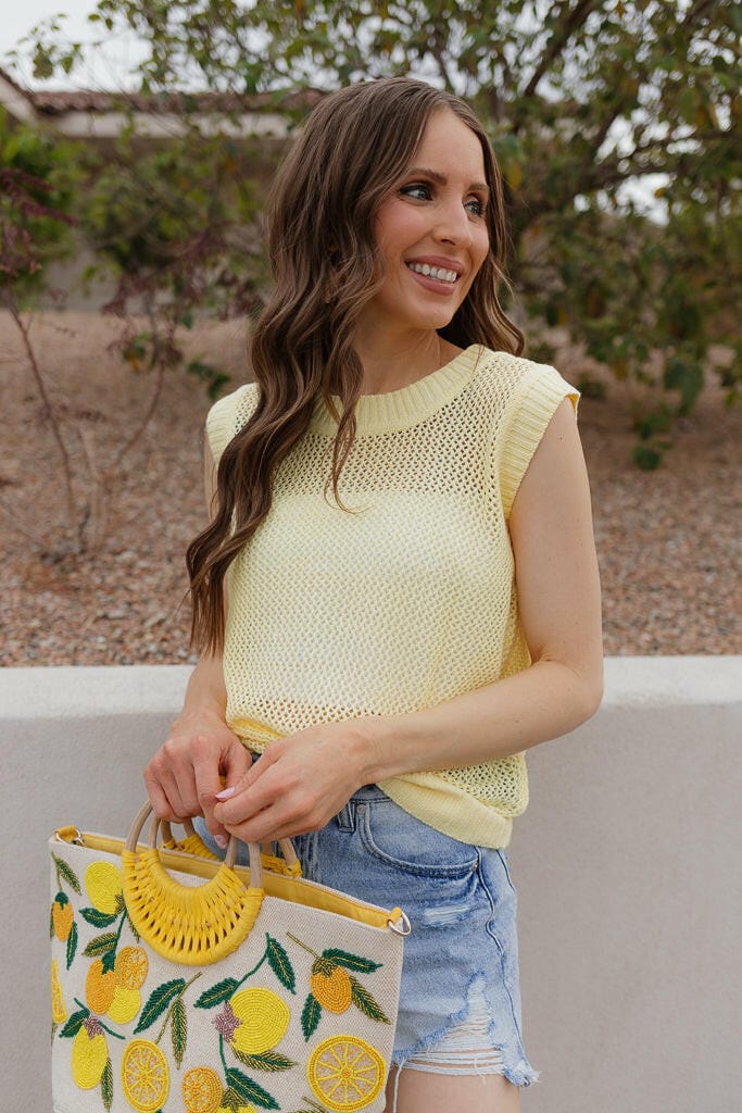 Honeycomb Charm Crotchet Knit Sweater Vest-Tops-Krush Kandy, Women's Online Fashion Boutique Located in Phoenix, Arizona (Scottsdale Area)