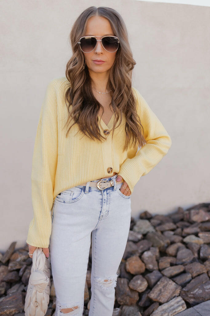 Sunlit Dreams Ribbed Cardigan-Sweaters-Krush Kandy, Women's Online Fashion Boutique Located in Phoenix, Arizona (Scottsdale Area)