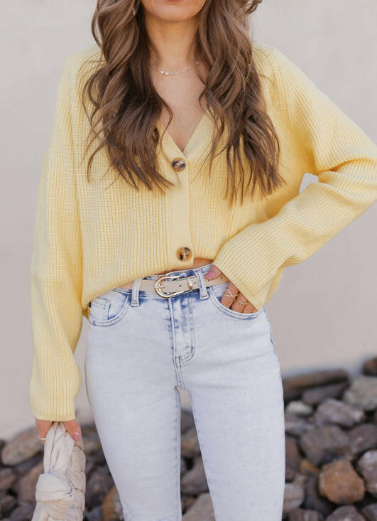 Sunlit Dreams Ribbed Cardigan-Sweaters-Krush Kandy, Women's Online Fashion Boutique Located in Phoenix, Arizona (Scottsdale Area)