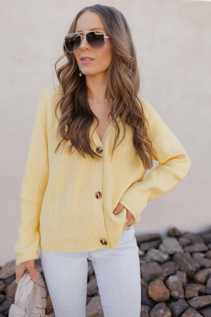 Sunlit Dreams Ribbed Cardigan-Sweaters-Krush Kandy, Women's Online Fashion Boutique Located in Phoenix, Arizona (Scottsdale Area)