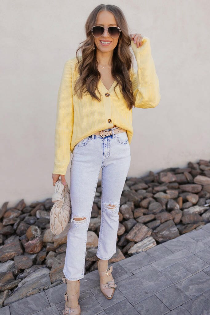 Sunlit Dreams Ribbed Cardigan-Sweaters-Krush Kandy, Women's Online Fashion Boutique Located in Phoenix, Arizona (Scottsdale Area)