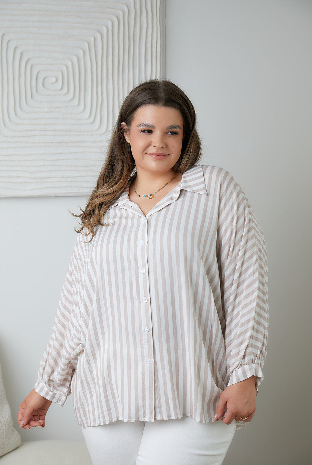 High Standards Striped Button Down-Long Sleeve Tops-Krush Kandy, Women's Online Fashion Boutique Located in Phoenix, Arizona (Scottsdale Area)