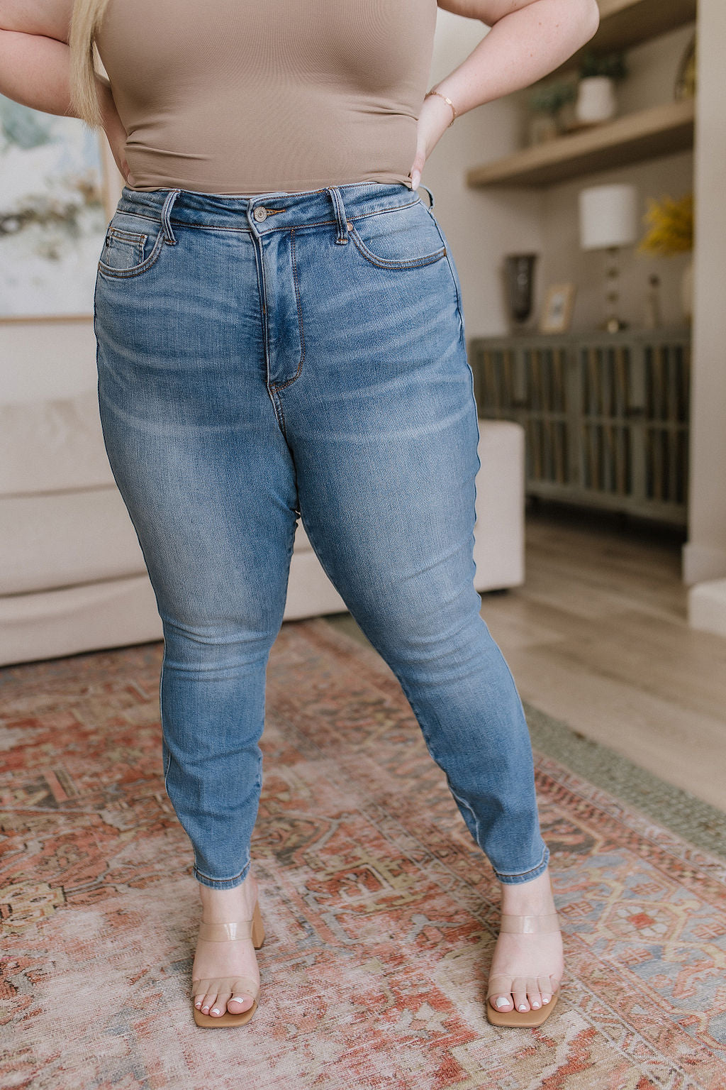 Judy Blue B High Rise Control Top Shield Pocket Skinny Jeans – Krush  Kandy