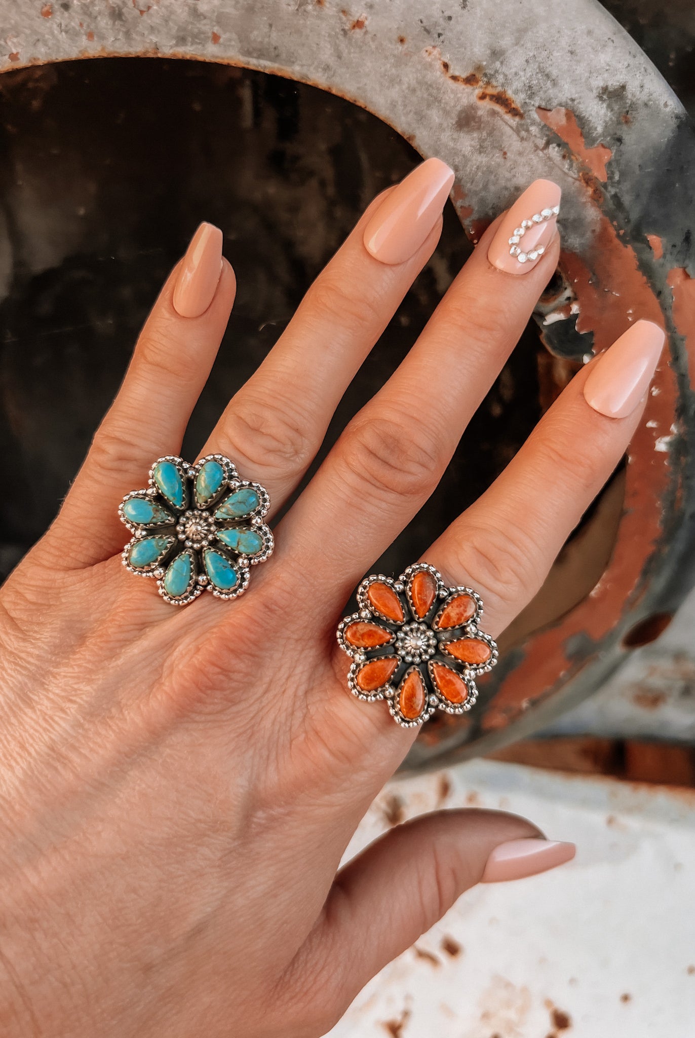 Mini Daisy Blossom Boho Sterling Silver Cluster Ring-Rings-Krush Kandy, Women's Online Fashion Boutique Located in Phoenix, Arizona (Scottsdale Area)