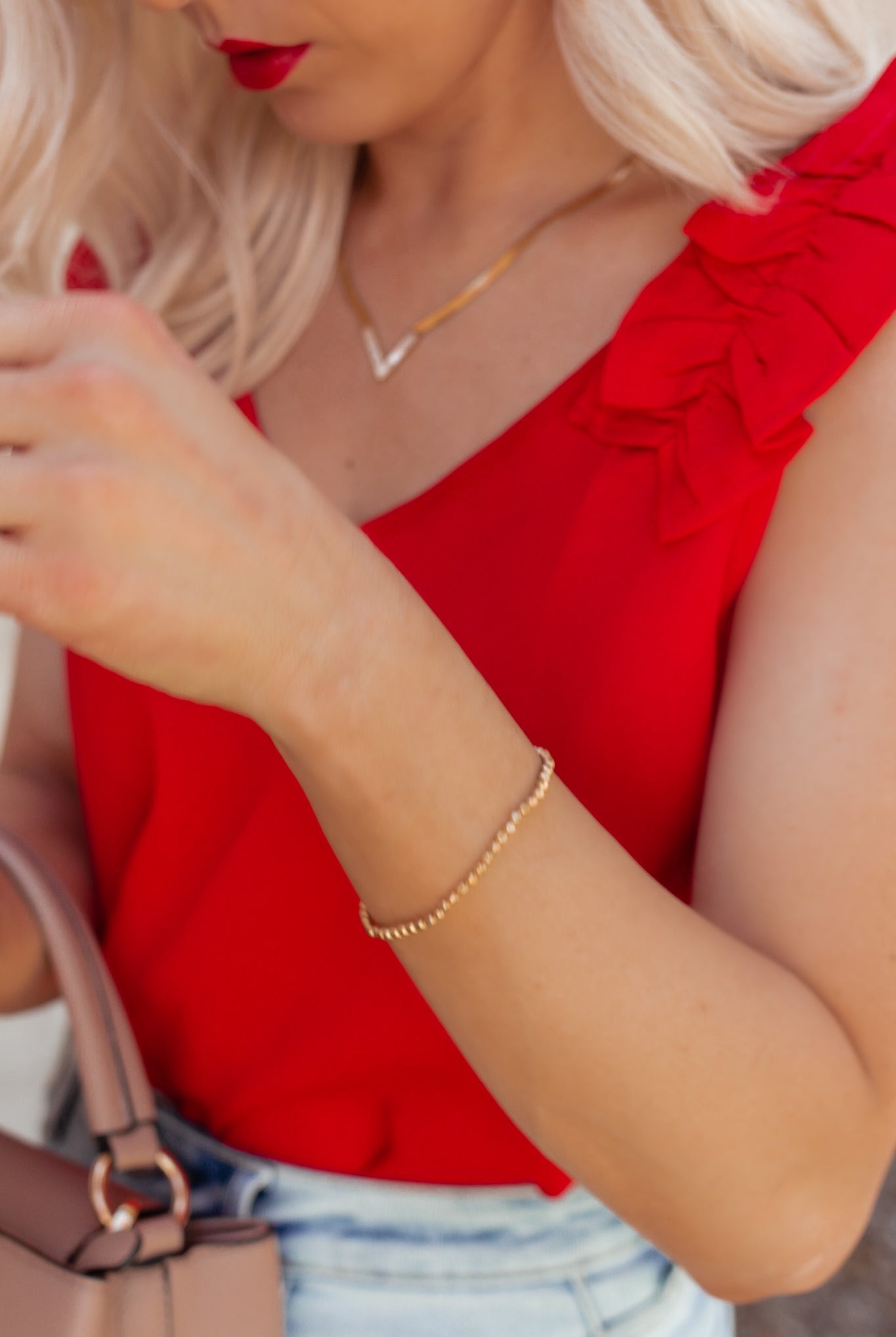Simple Impressions Sterling Silver Hammered Beaded Stretch Bracelet-Bracelets-Krush Kandy, Women's Online Fashion Boutique Located in Phoenix, Arizona (Scottsdale Area)