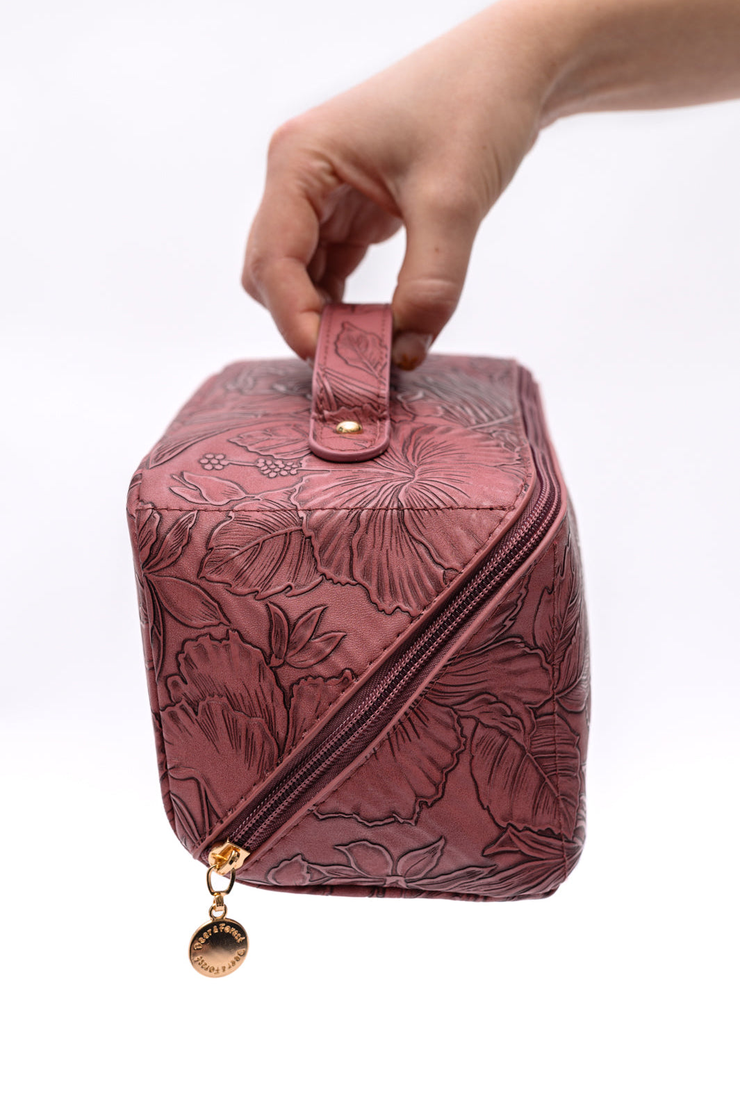 Life In Luxury Large Capacity Cosmetic Bag in Merlot-Purses & Bags-Krush Kandy, Women's Online Fashion Boutique Located in Phoenix, Arizona (Scottsdale Area)