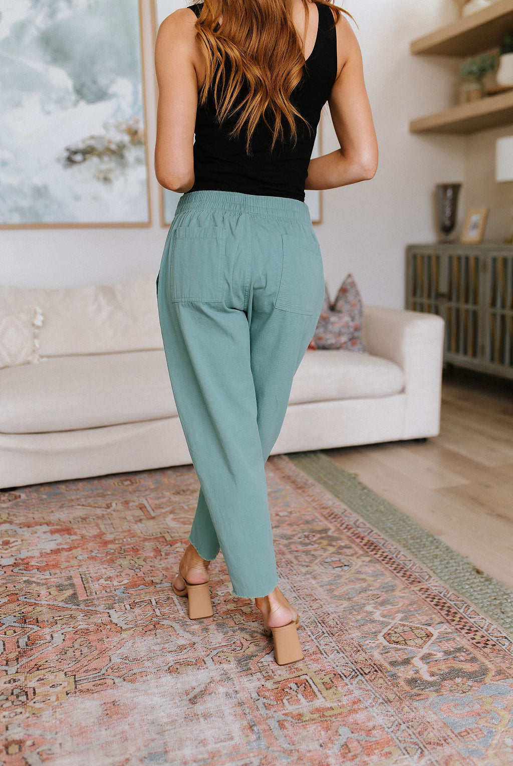Love Me Dearly High Waisted Pants in Jade-Pants-Krush Kandy, Women's Online Fashion Boutique Located in Phoenix, Arizona (Scottsdale Area)
