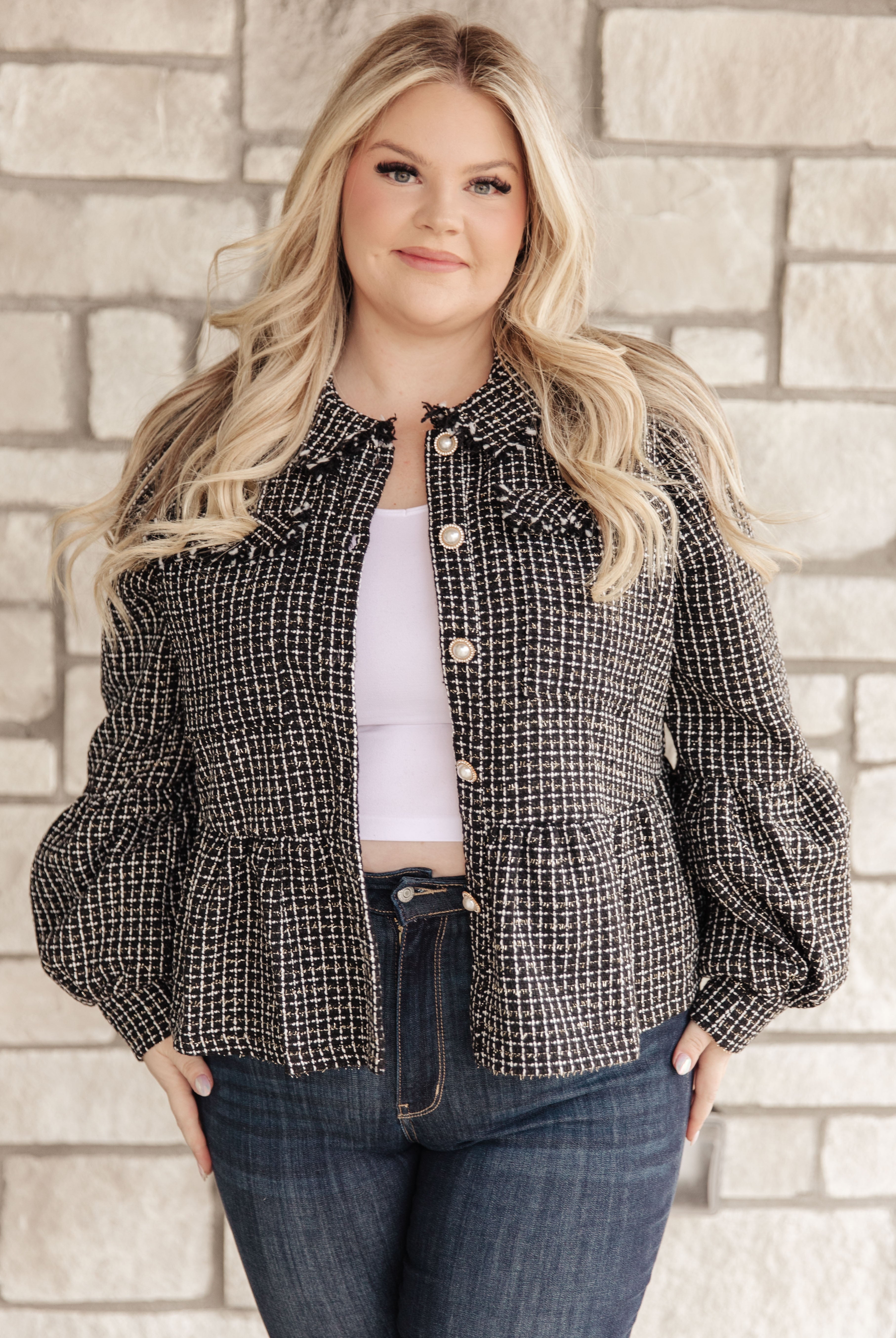Number Five Tweed Jacket-Jackets-Krush Kandy, Women's Online Fashion Boutique Located in Phoenix, Arizona (Scottsdale Area)