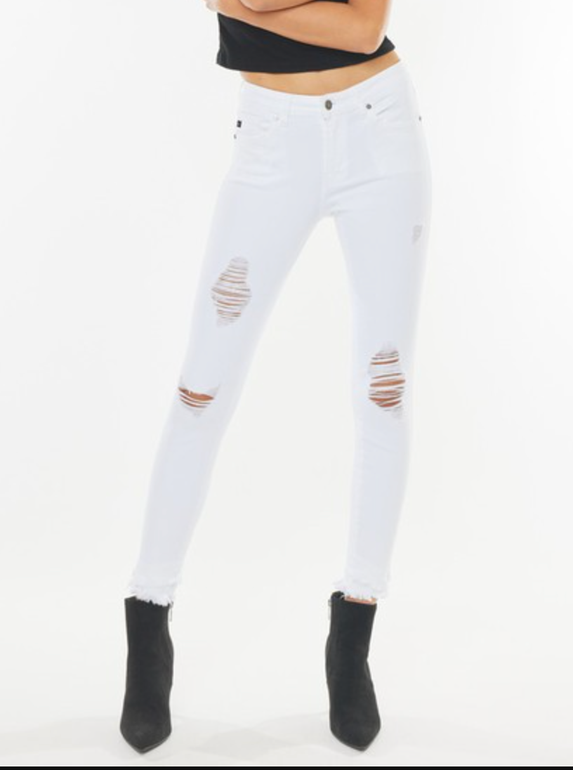 KANCAN | Double Fray Hem Bottom Jeans | PLUS/REG