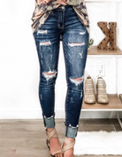30" Destroyed Front Button Jean | KANCAN-Jeans-Krush Kandy, Women's Online Fashion Boutique Located in Phoenix, Arizona (Scottsdale Area)