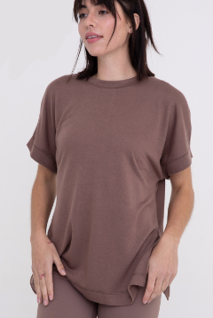 CURVY Short Sleeve Top with Side Slits-Short Sleeve Tops-Krush Kandy, Women's Online Fashion Boutique Located in Phoenix, Arizona (Scottsdale Area)