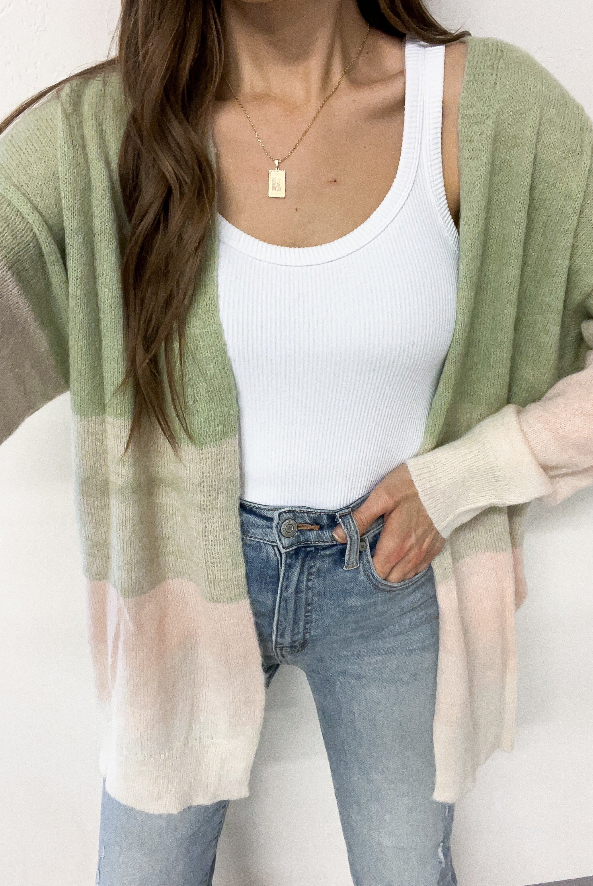 It's All Good Color Block Open Front Cardigan-Cardigans-Krush Kandy, Women's Online Fashion Boutique Located in Phoenix, Arizona (Scottsdale Area)