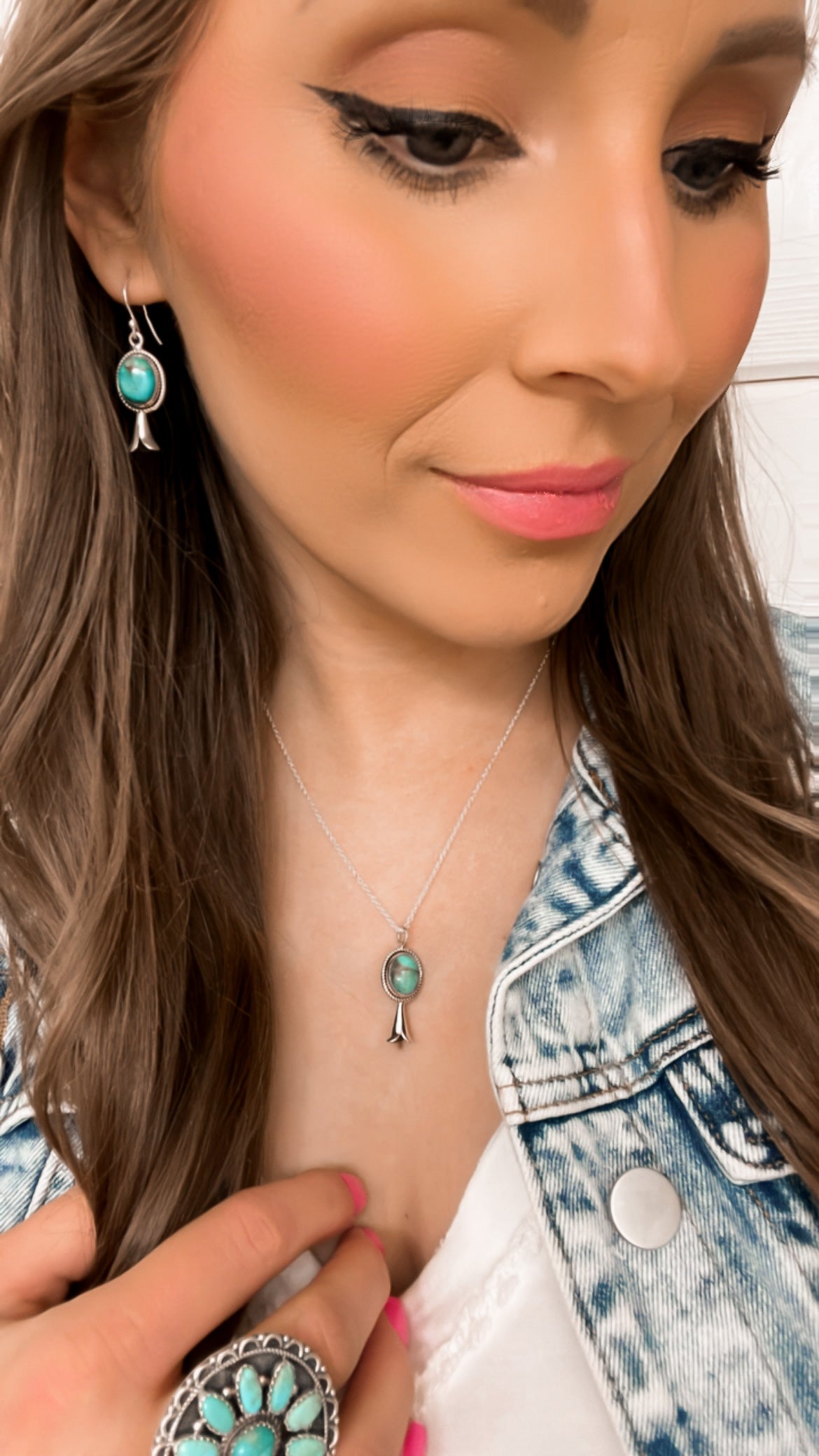 Cutest Squash Blossom Stone Earrings-Earrings-Krush Kandy, Women's Online Fashion Boutique Located in Phoenix, Arizona (Scottsdale Area)